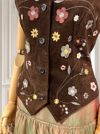Vestă vintage din piele naturală mărimea S