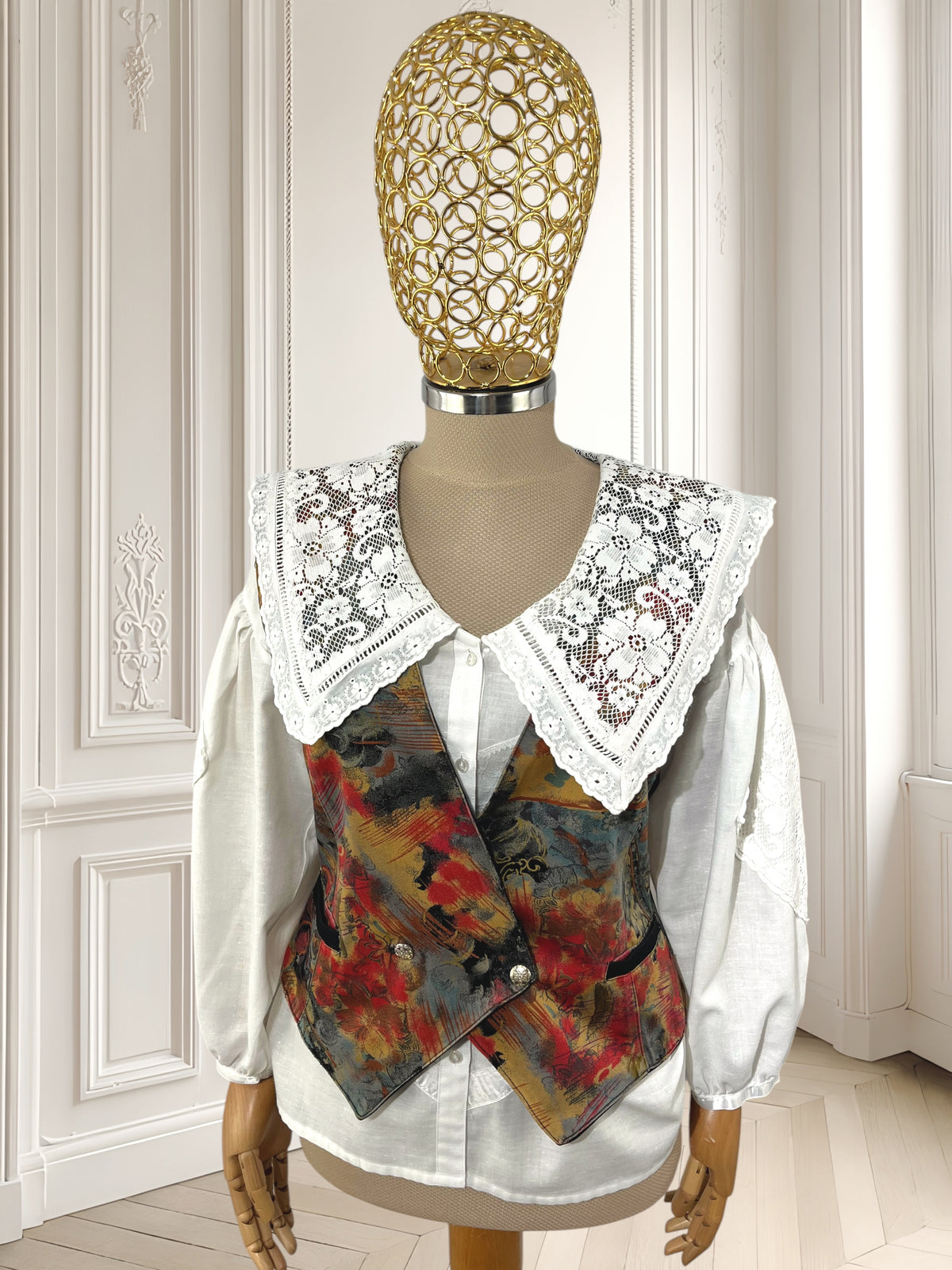Vestă vintage cu print abstract mărimea L