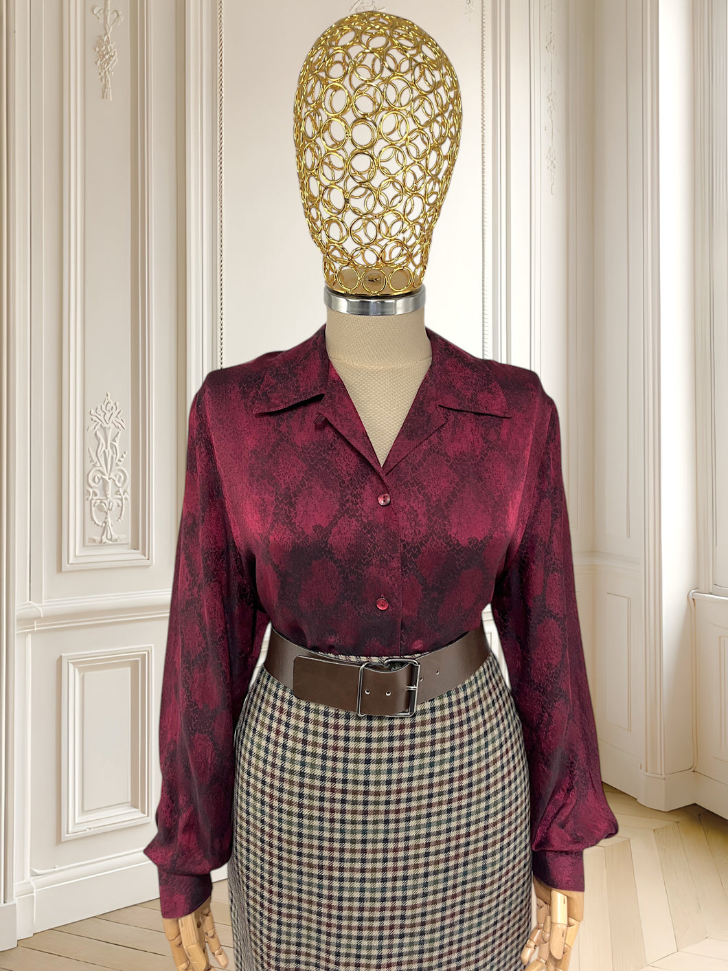 Cămașă vișinie din cupro mărimea L