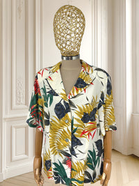 Cămașă din vâscoză cu print tropical mărimea L