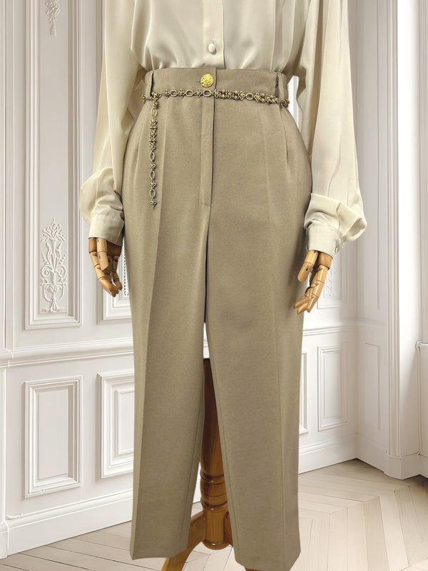 Pantaloni țigaretă crem mărimea M