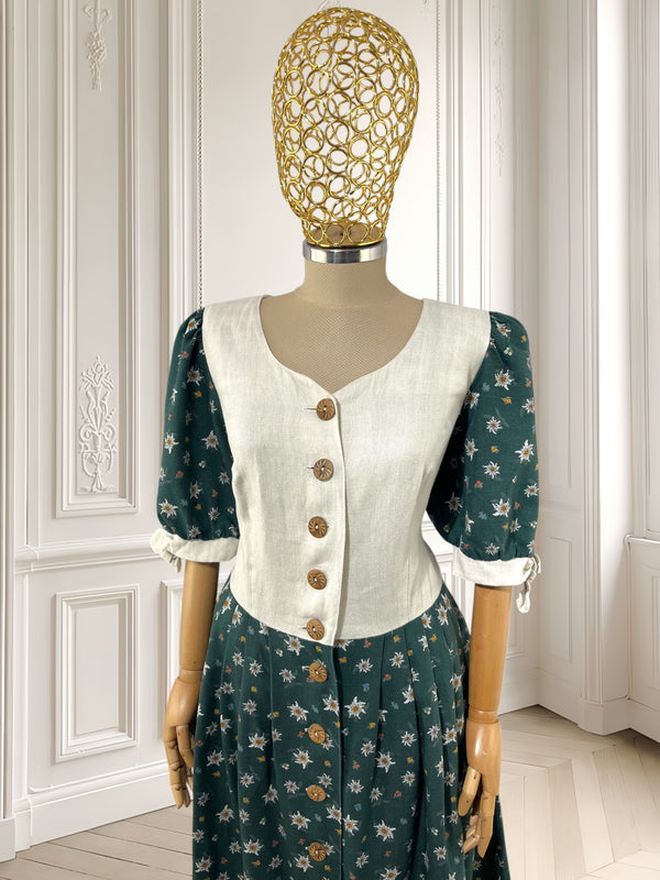 Rochie cu mâneci bufante din in mărimea L