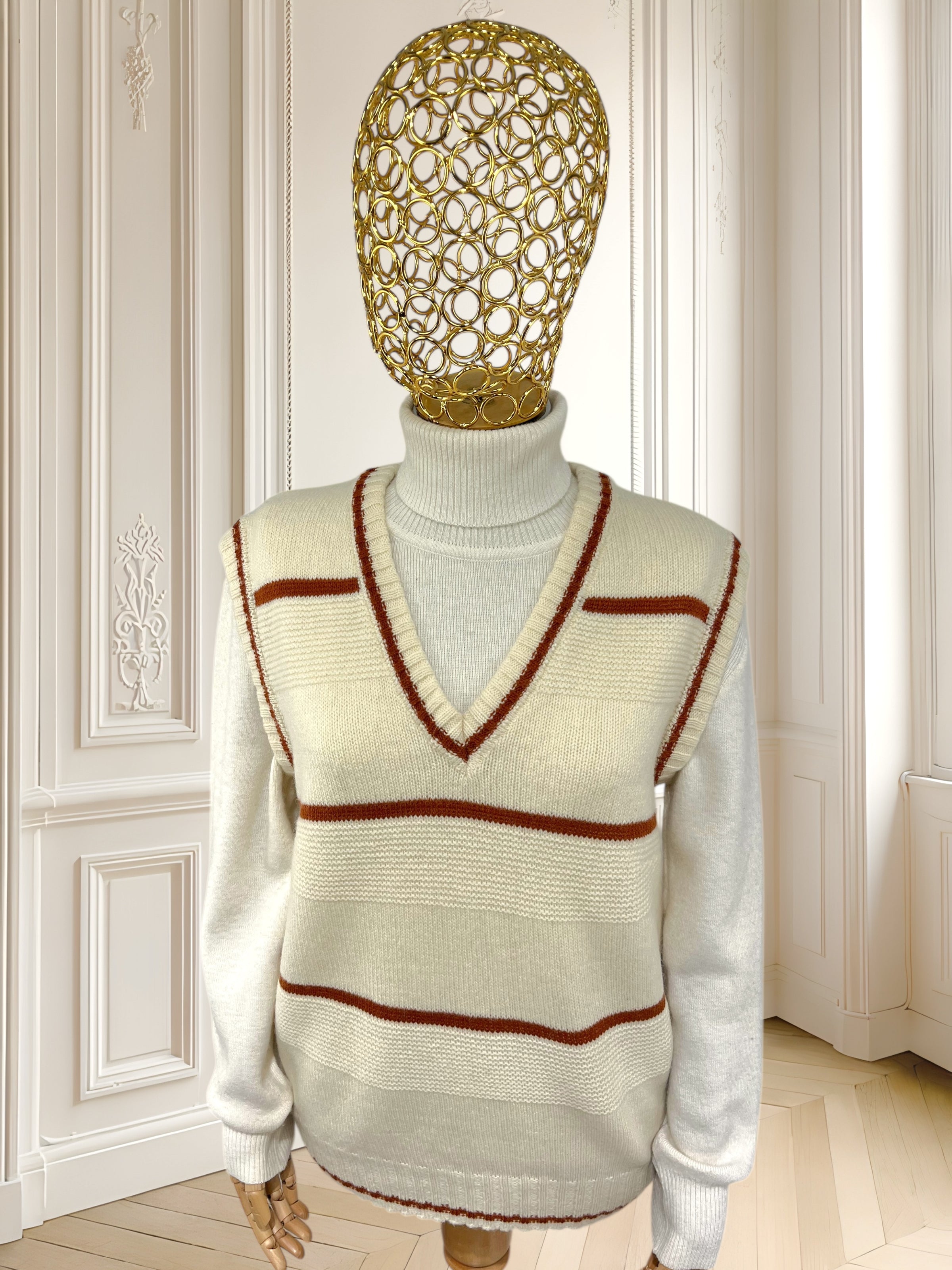 Vestă vintage din lână pură mărimea L