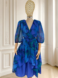 Rochie vintage cu print floral mărimea L