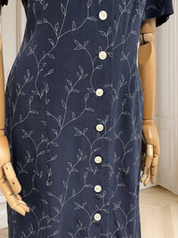 Rochie bleumarin din mătase naturală potrivită pentru M/L