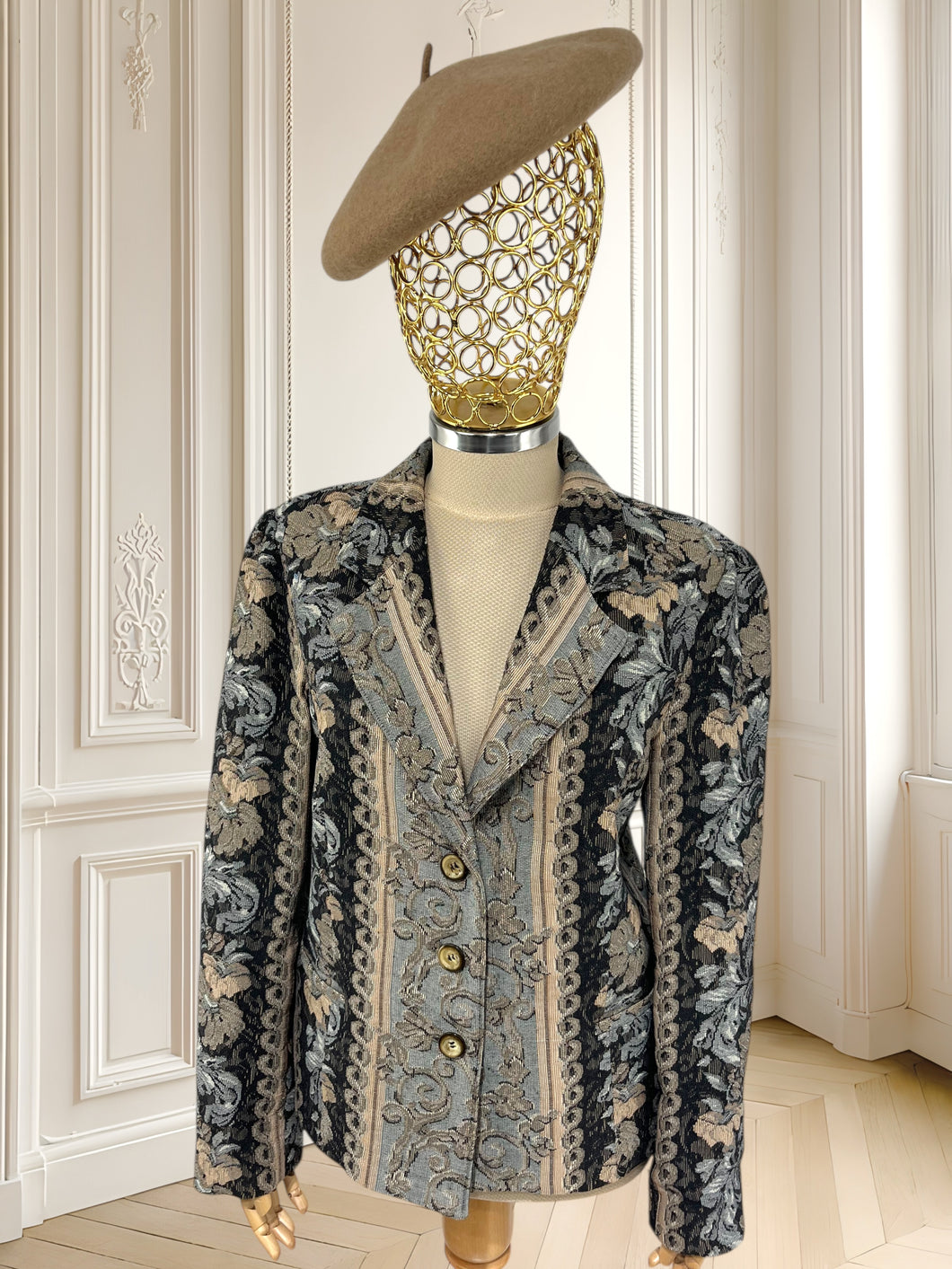 Sacou vintage din brocart mărimea L