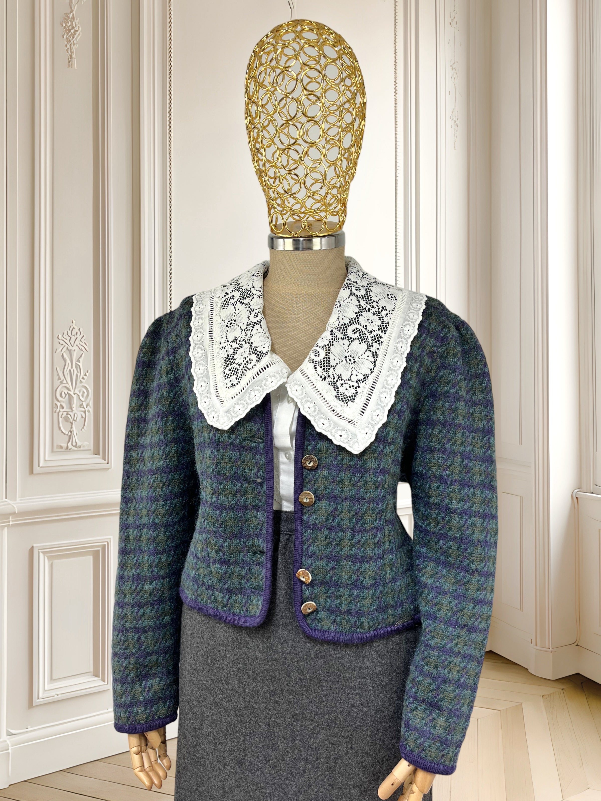 Sacou vintage din amestec de mohair mărimea M
