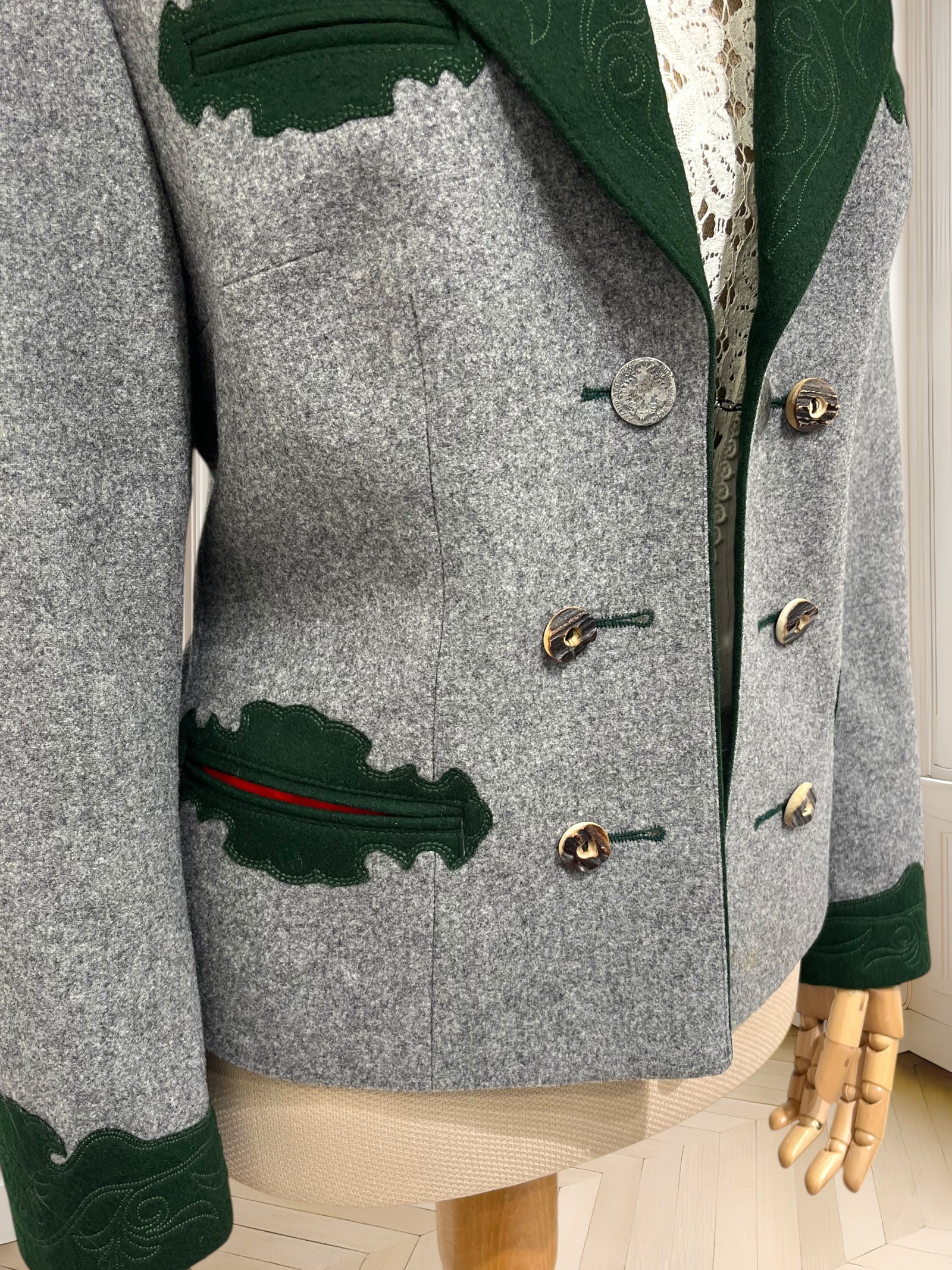 Sacou vintage din lână pură mărimea M
