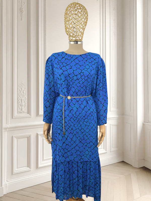 Rochie vintage albastră potrivită pentru L/XL