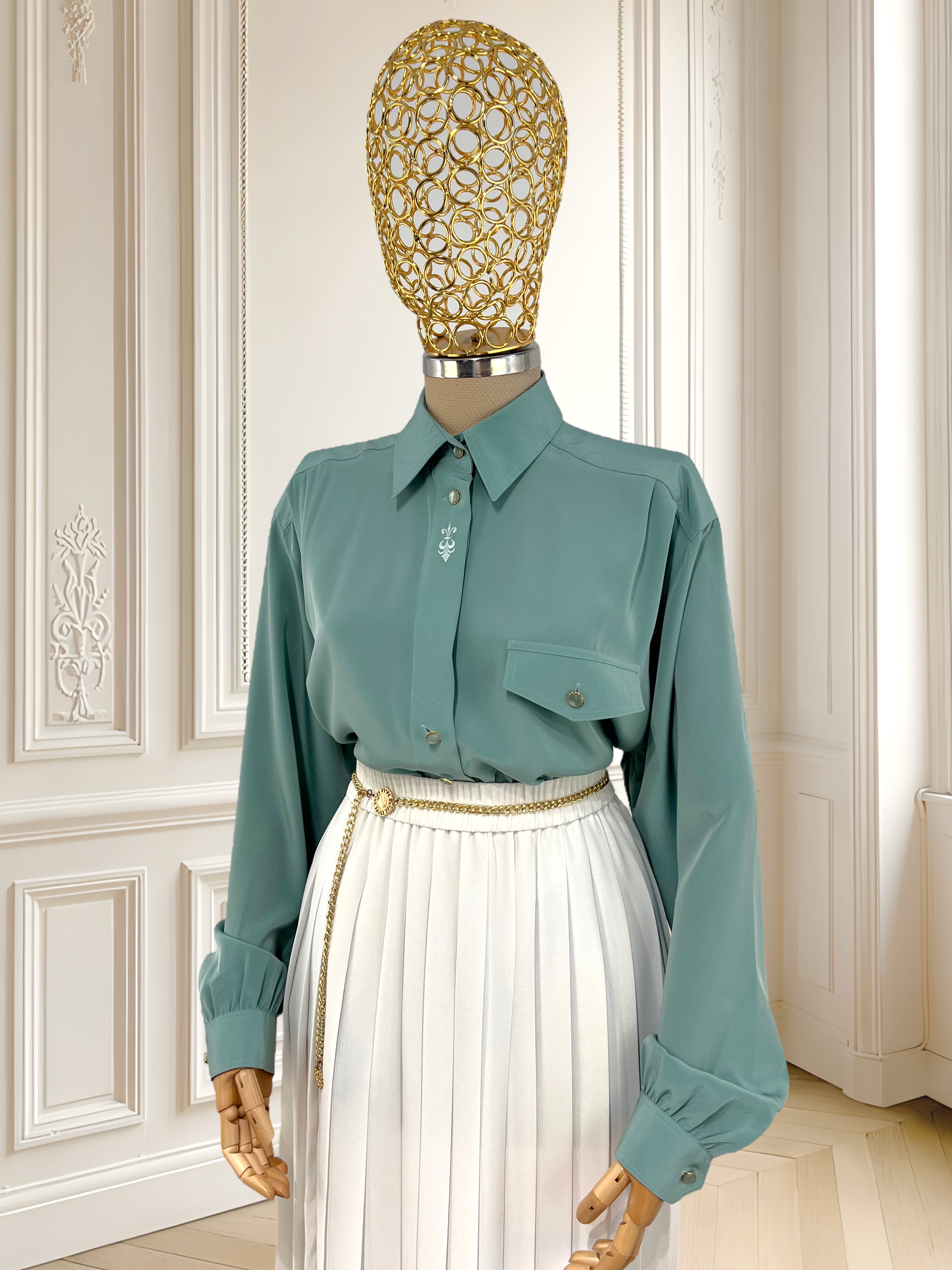 Cămașă vintage cu aspect perlat potrivită pentru L/XL