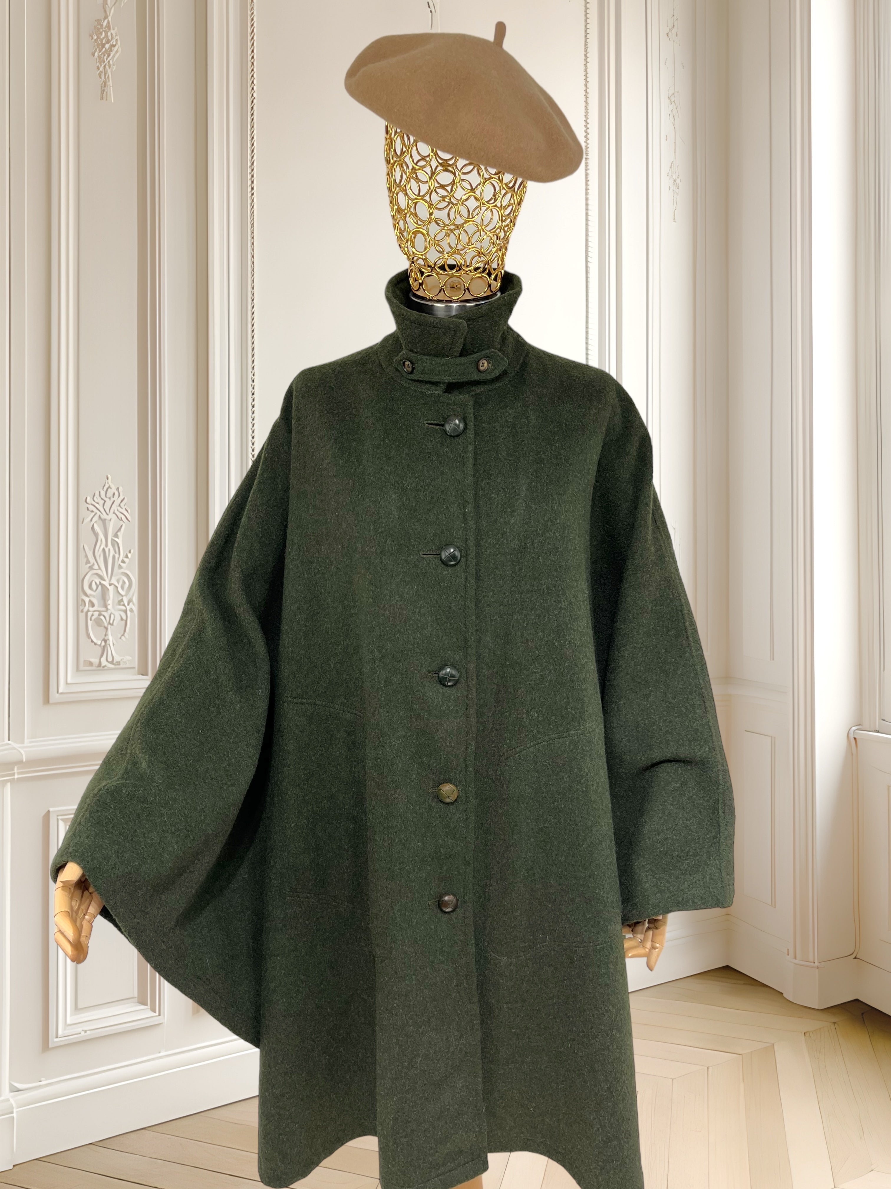 Capă vintage din lână potrivită pentru M/L/XL