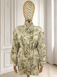 Cămașă crem cu print floral potrivită pentru XL/XXL