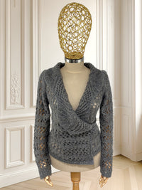 Cardigan din mohair lucrat manual mărimea S