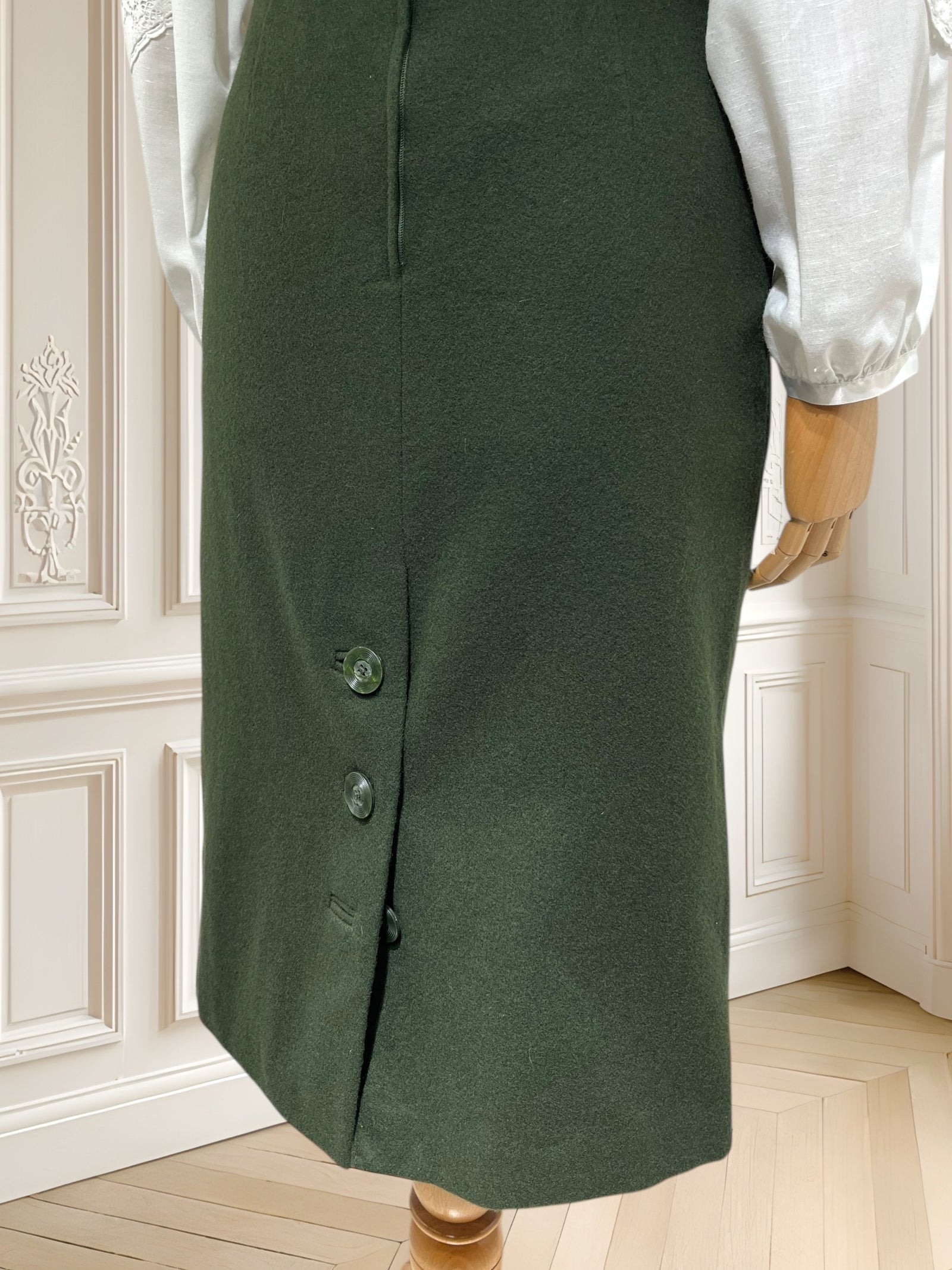 Fustă vintage din lână pură potrivită pentru S/M
