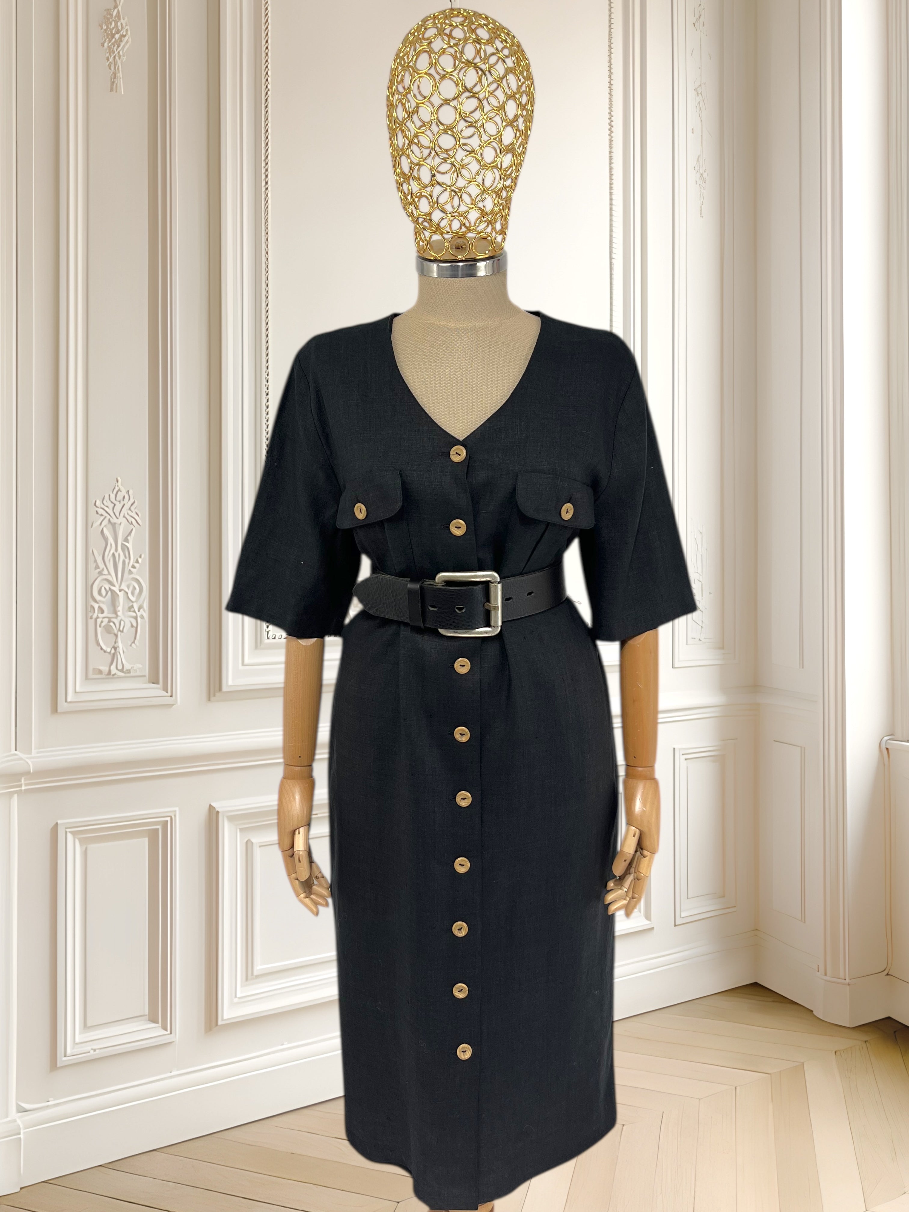 Rochie vintage din amestec de in mărimea L