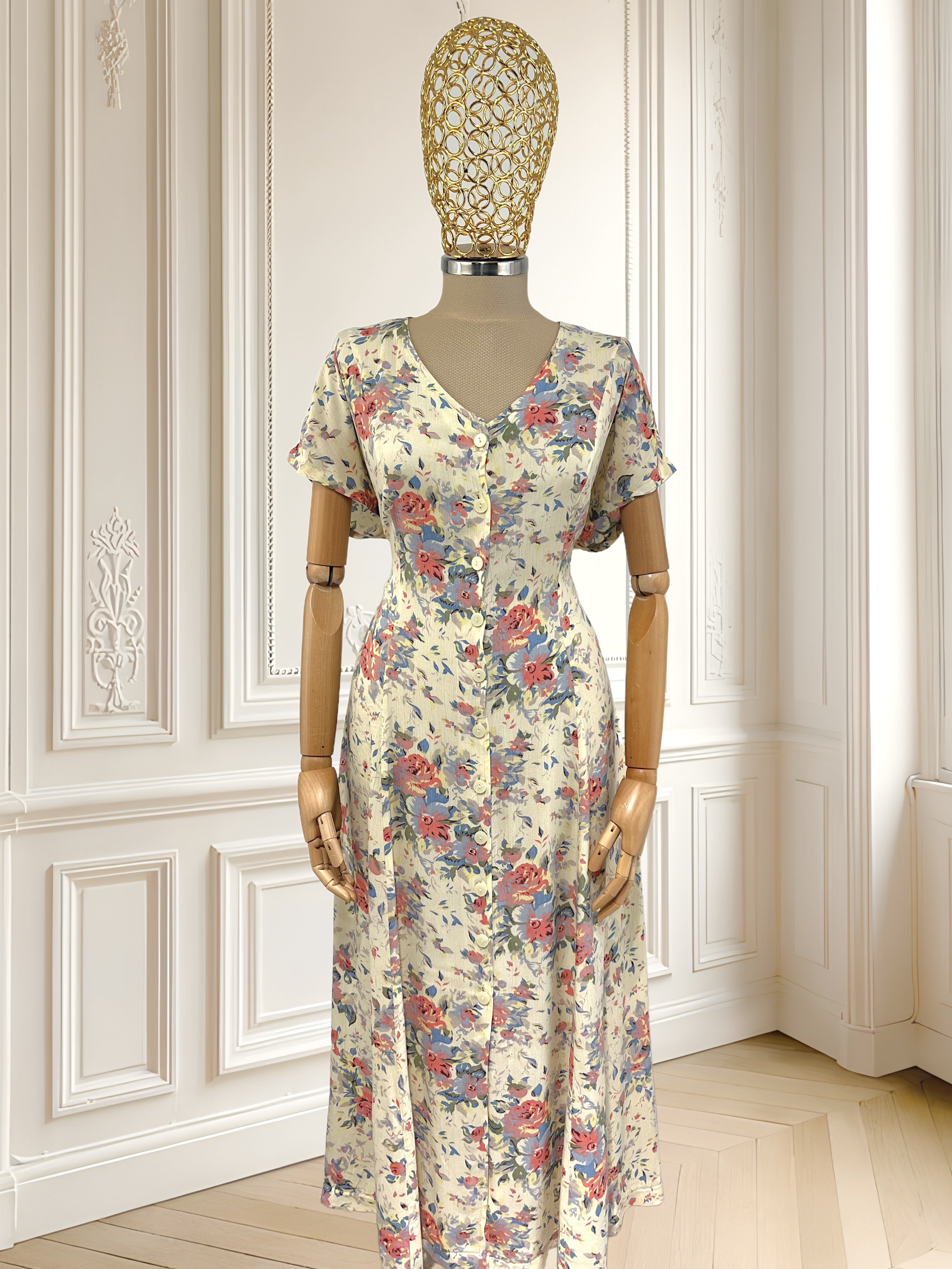 Rochie vintage din vâscoză mărimea M