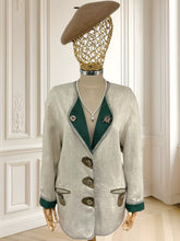 Încarcă imaginea în vizualizatorul Galerie, Sacou vintage din in potrivit pentru L/XL
