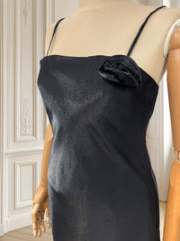 Rochie neagră de seară cu reflexii metalice mărimea S