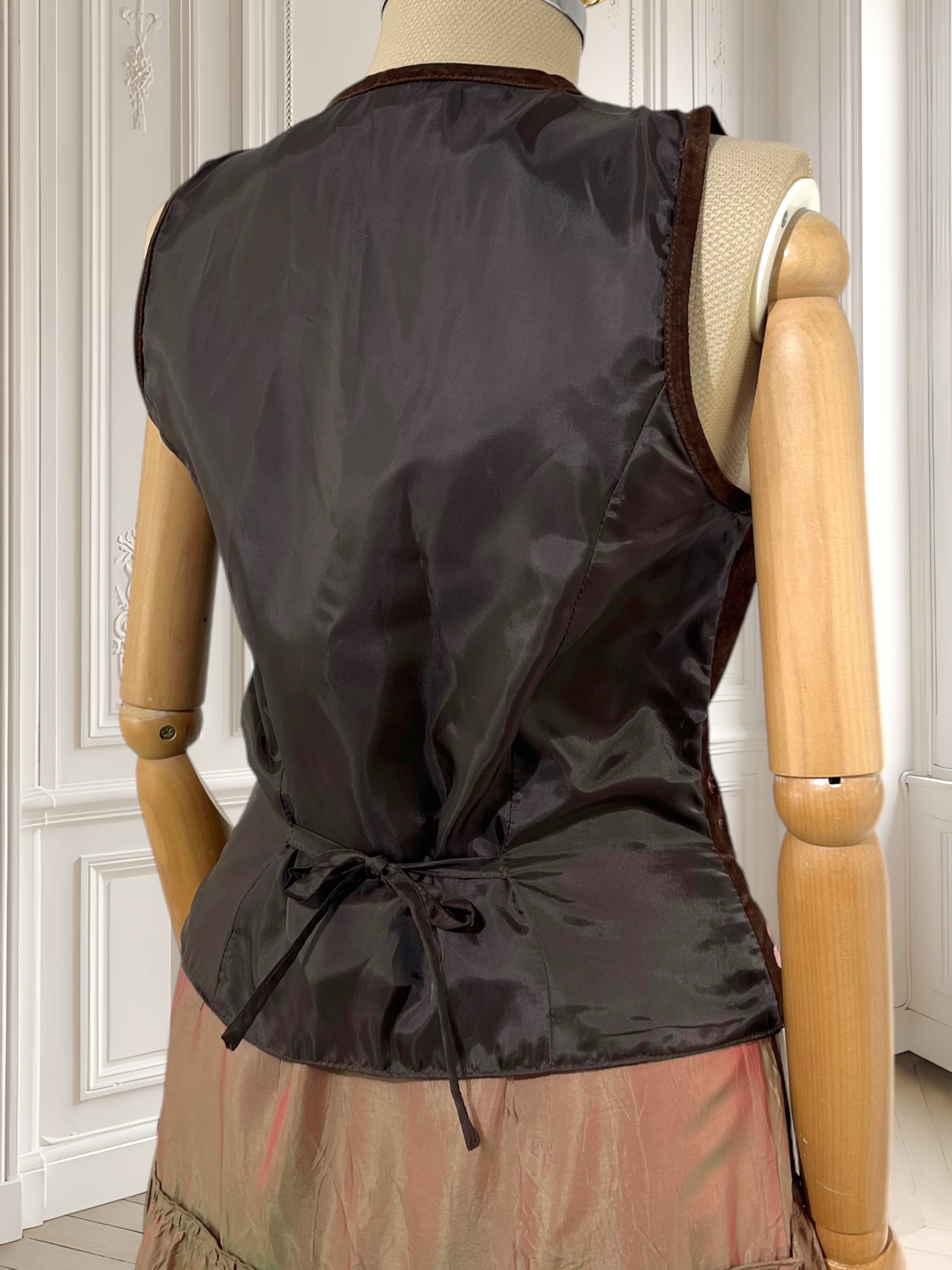 Vestă vintage din piele naturală mărimea S