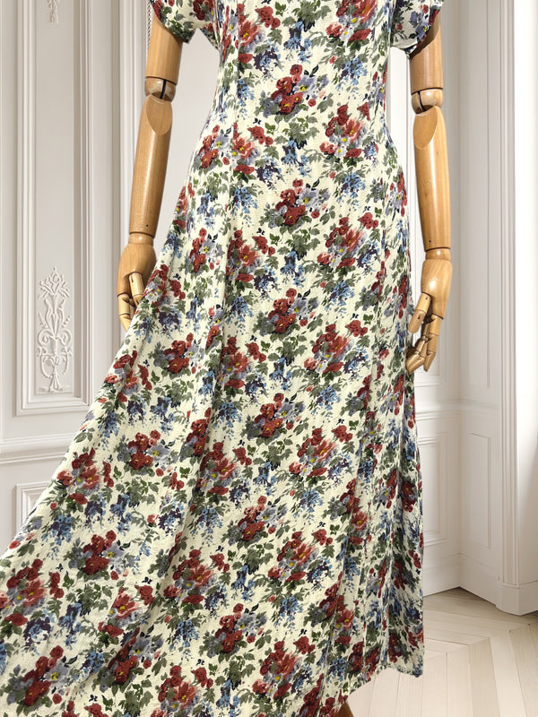 Rochie vintage din vâscoză potrivită pentru S/M