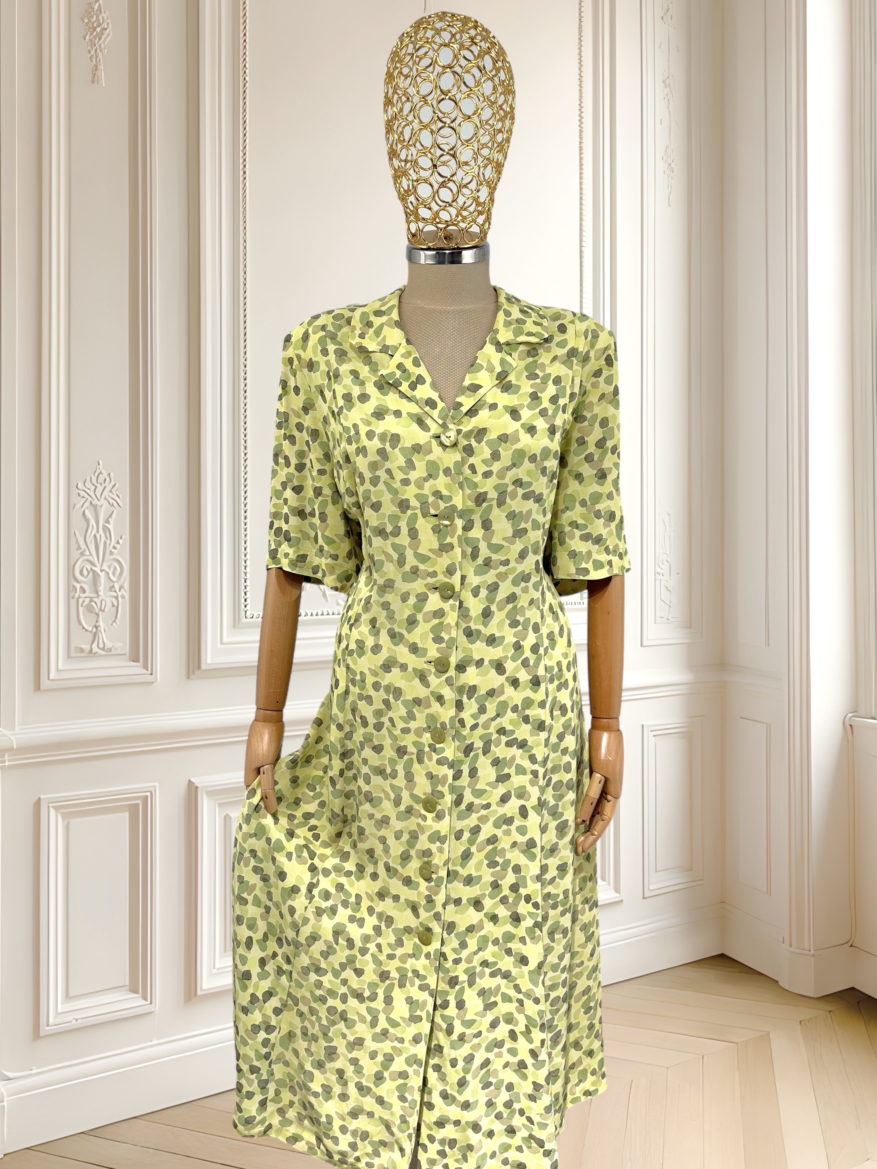 Rochie vintage din vâscoză potrivită pentru L/XL
