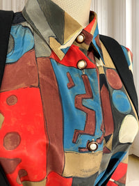 Cămașă vintage cu print geometric mărimea XL