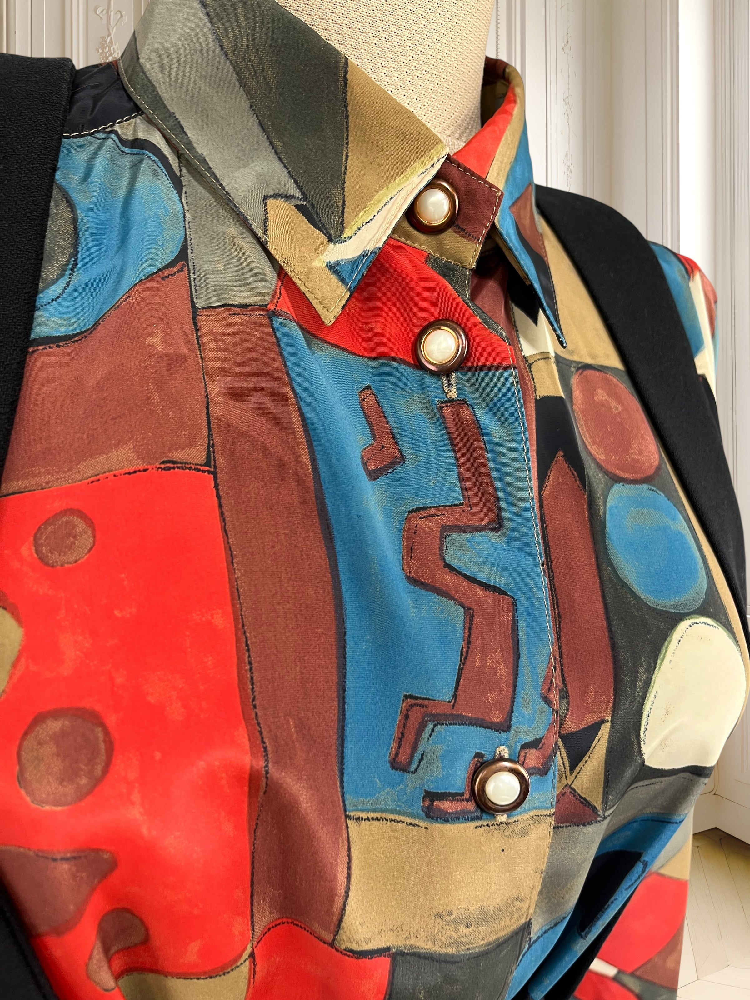 Cămașă vintage cu print geometric mărimea XL