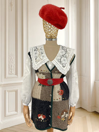 Vestă vintage din mix de lână potrivită pentru L/XL