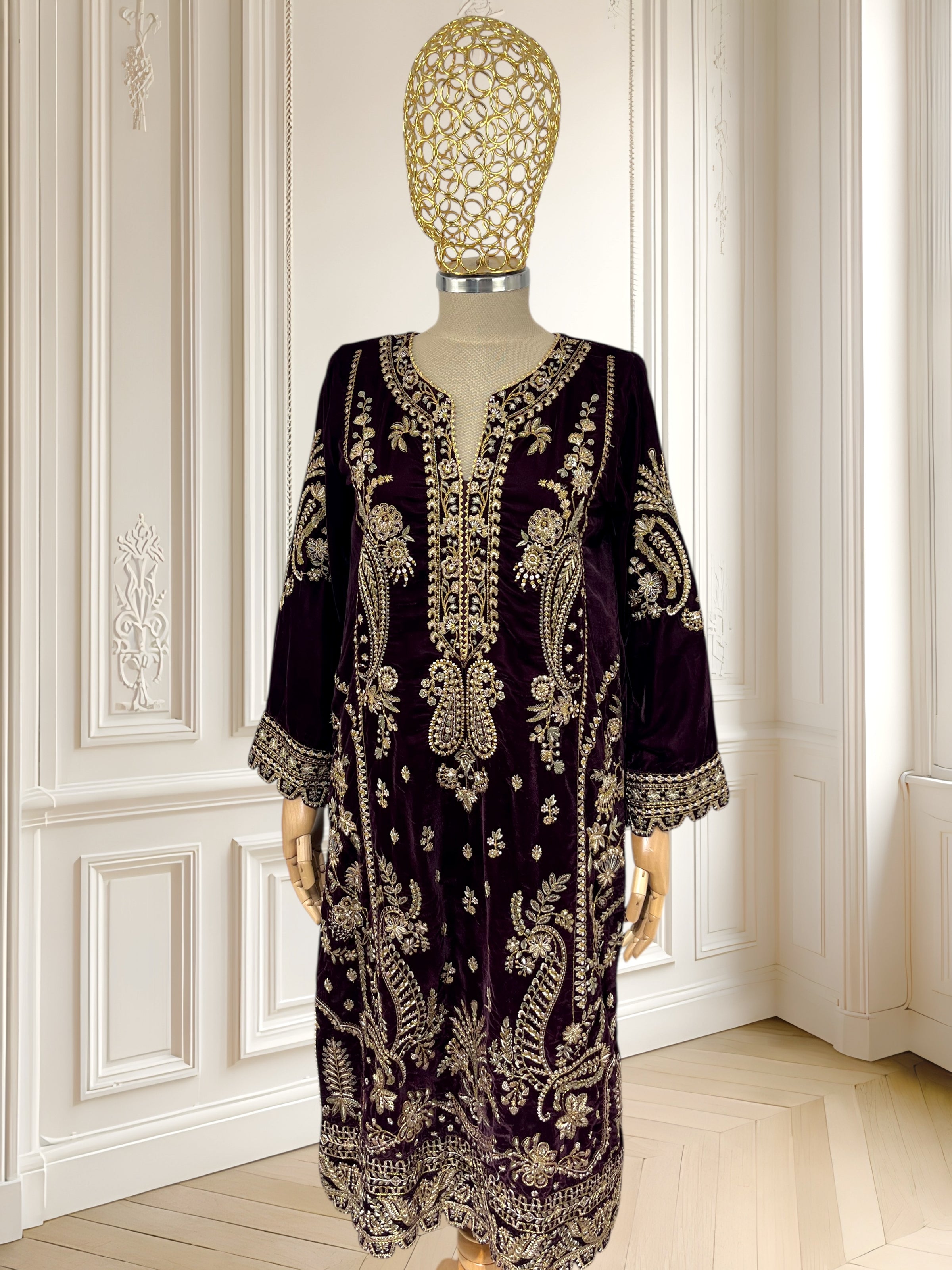 Rochie din catifea de inspirație orientală mărimea S