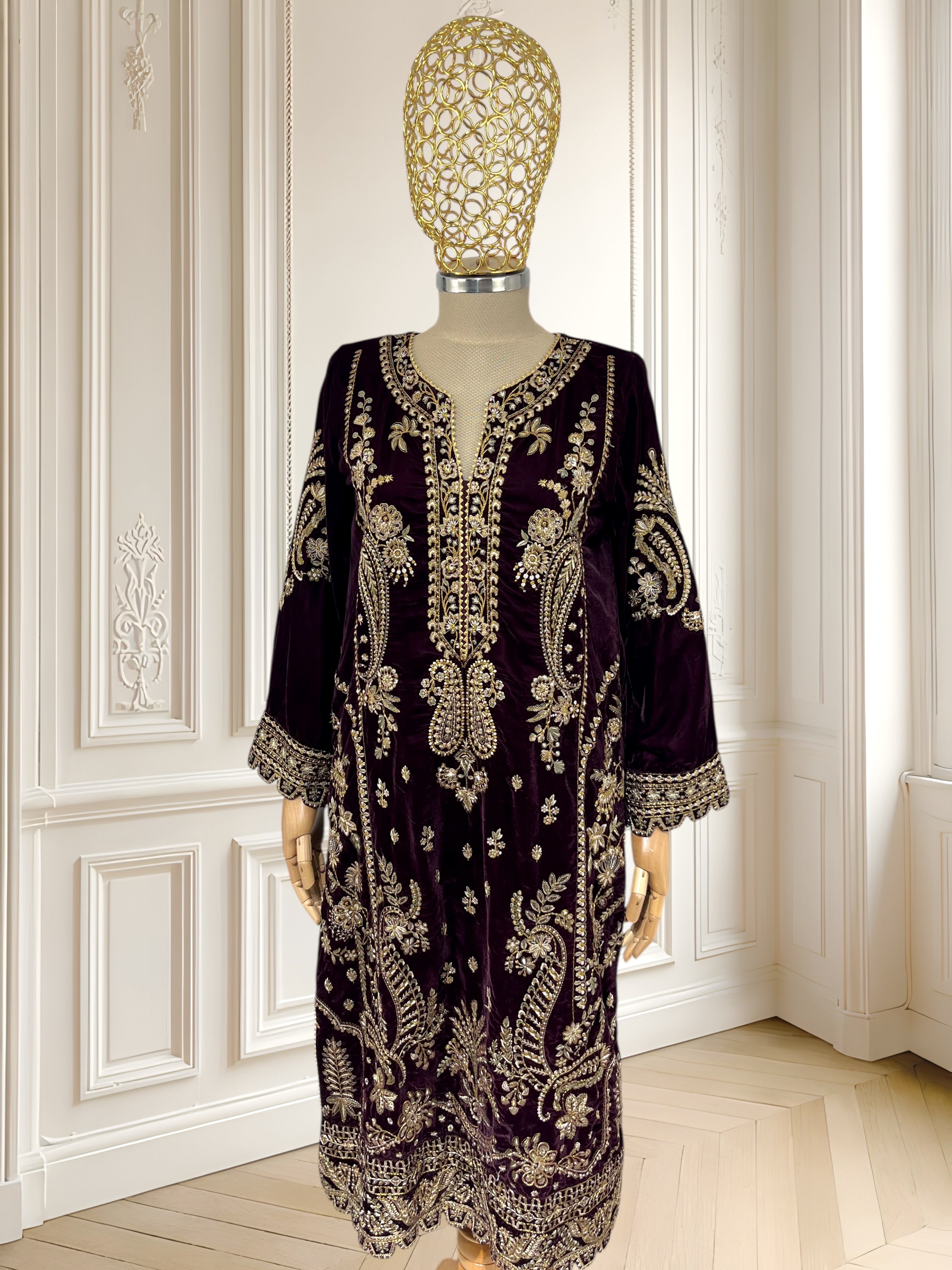 Rochie din catifea de inspirație orientală mărimea S