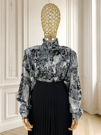 Cămașă satinată cu print paisley potrivită pentru L/XL