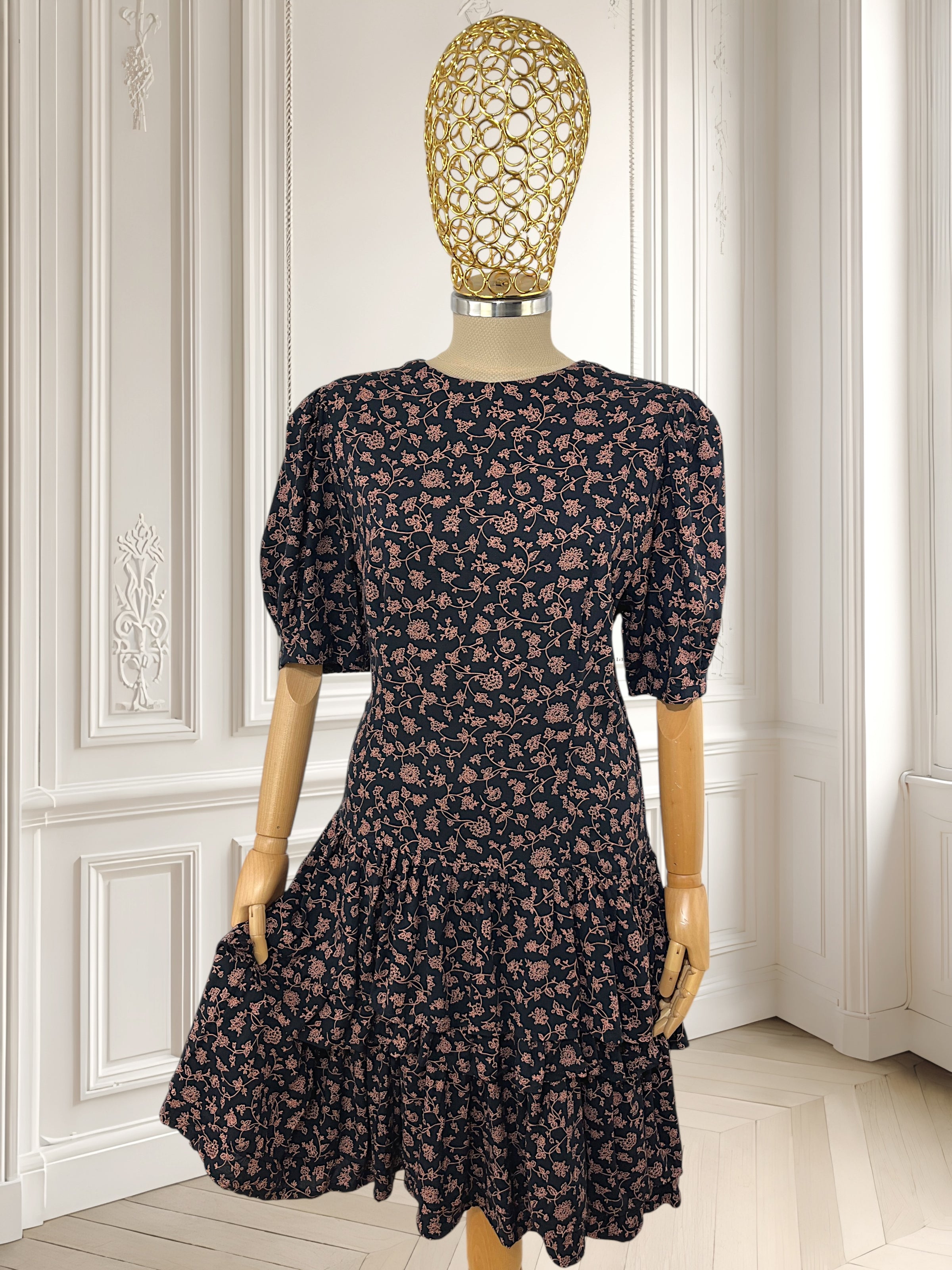 Rochie vintage din vâscoză mărimea L