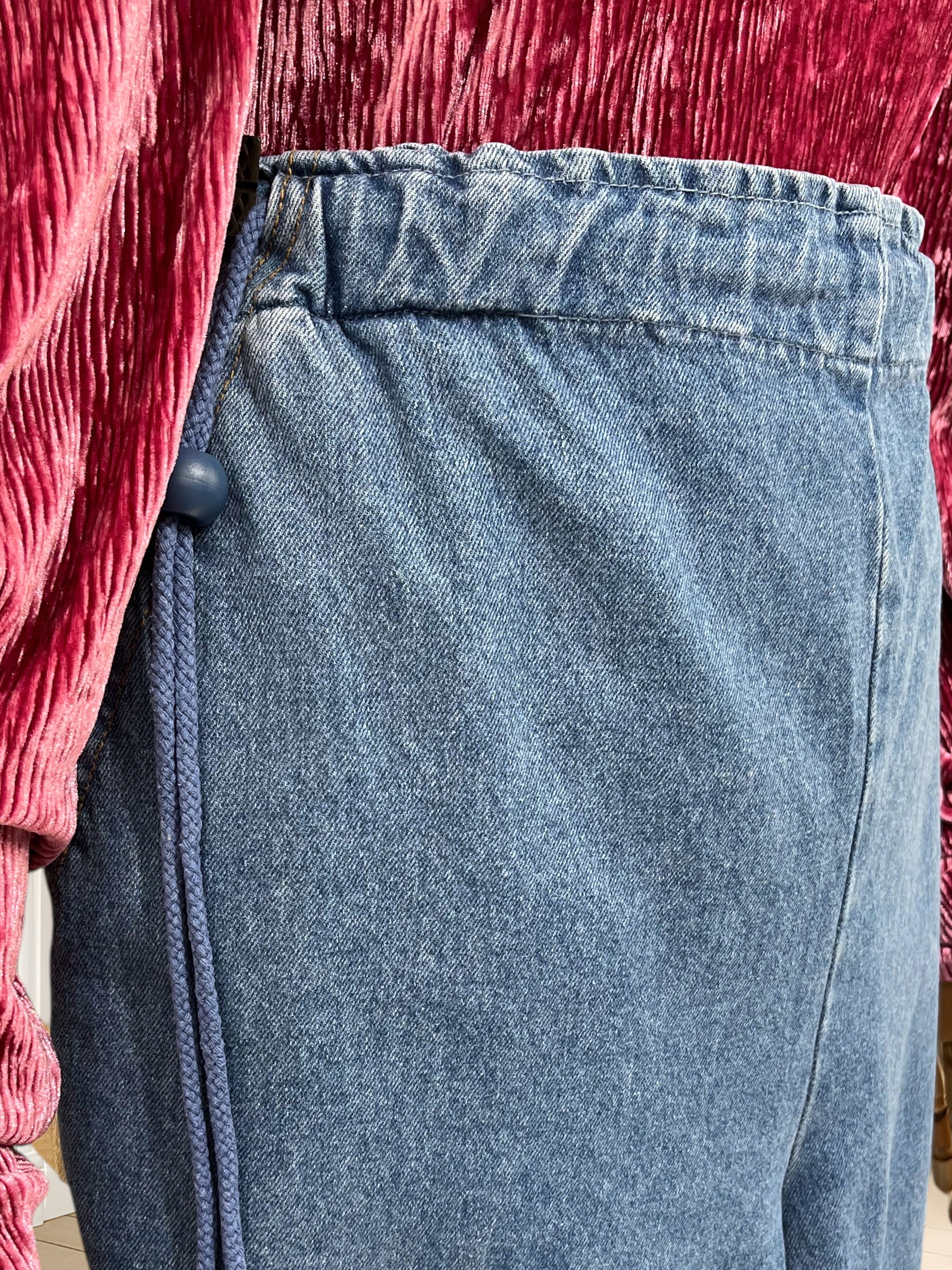 Jeans vintage cu șnur în talie mărimea L