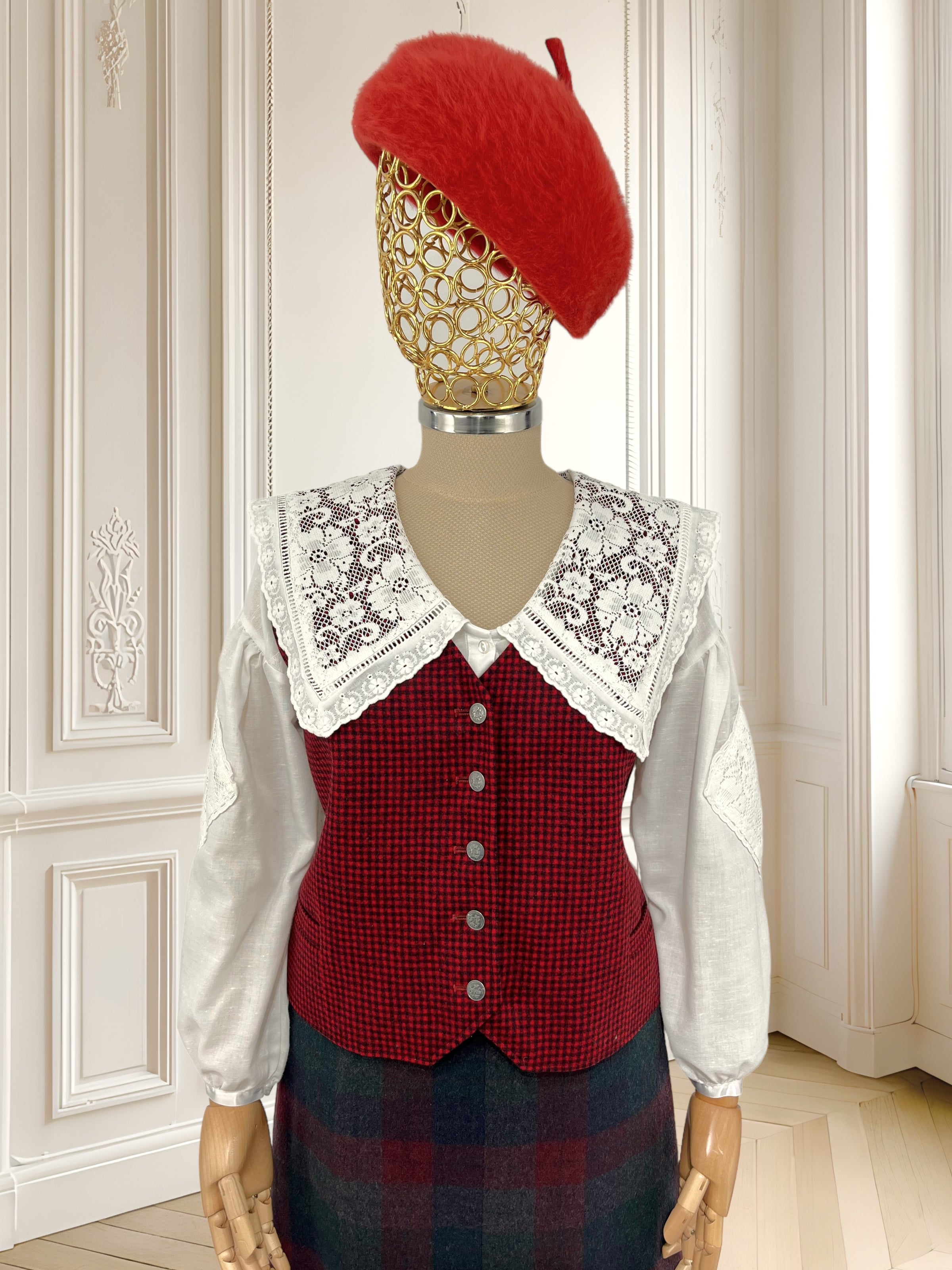 Vestă vintage din lână potrivită pentru L/XL