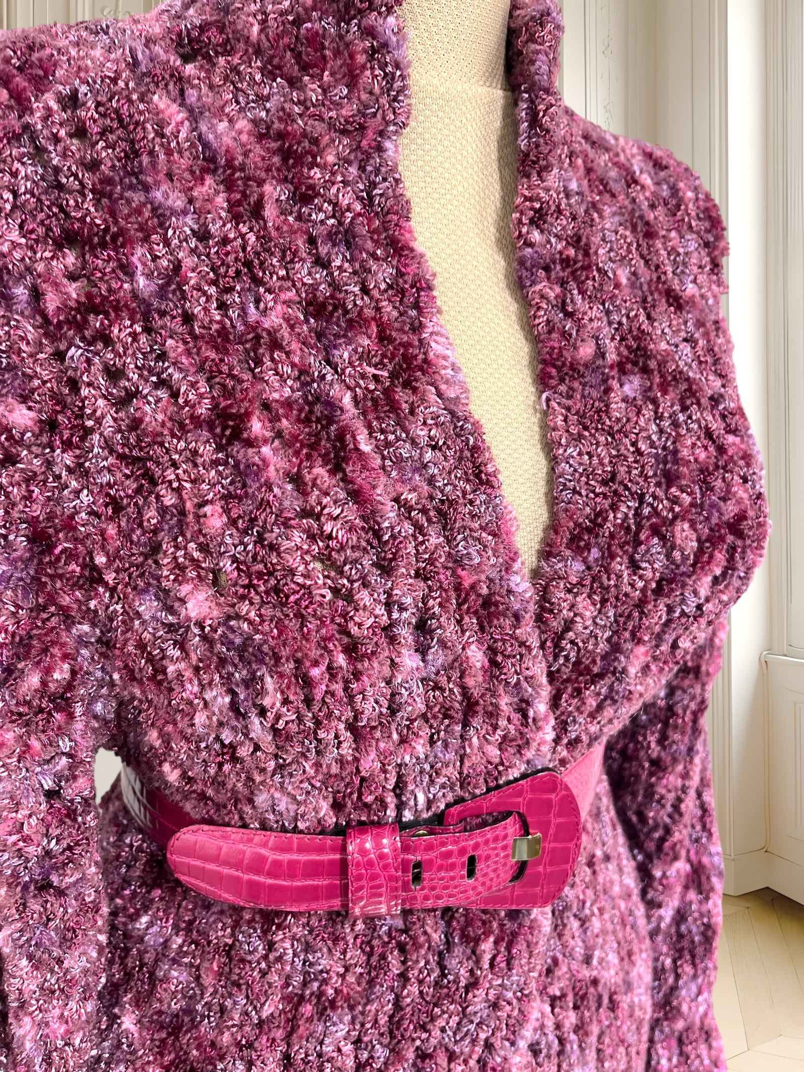 Cardigan tricotat roz mărimea L
