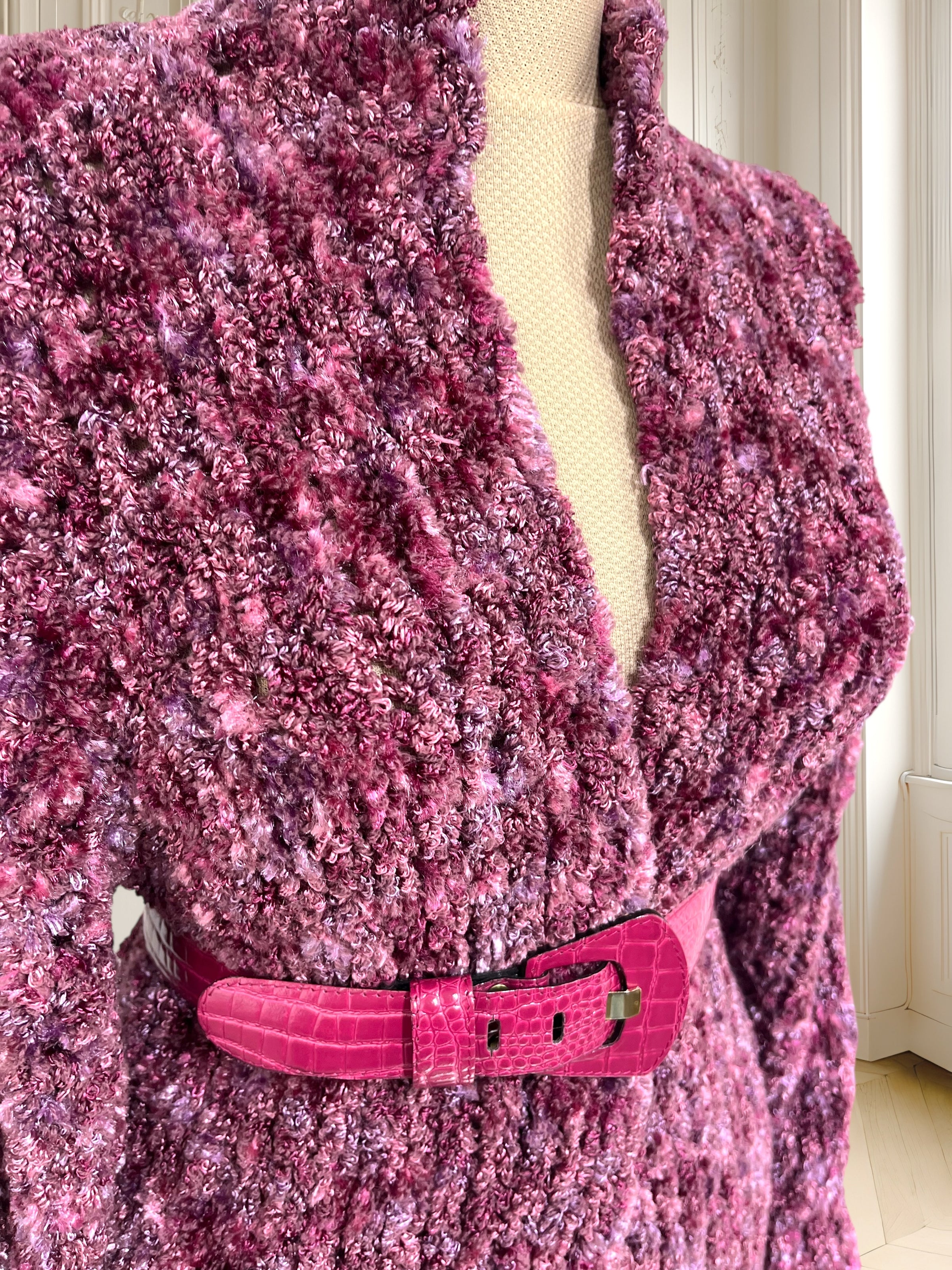 Cardigan tricotat roz mărimea L
