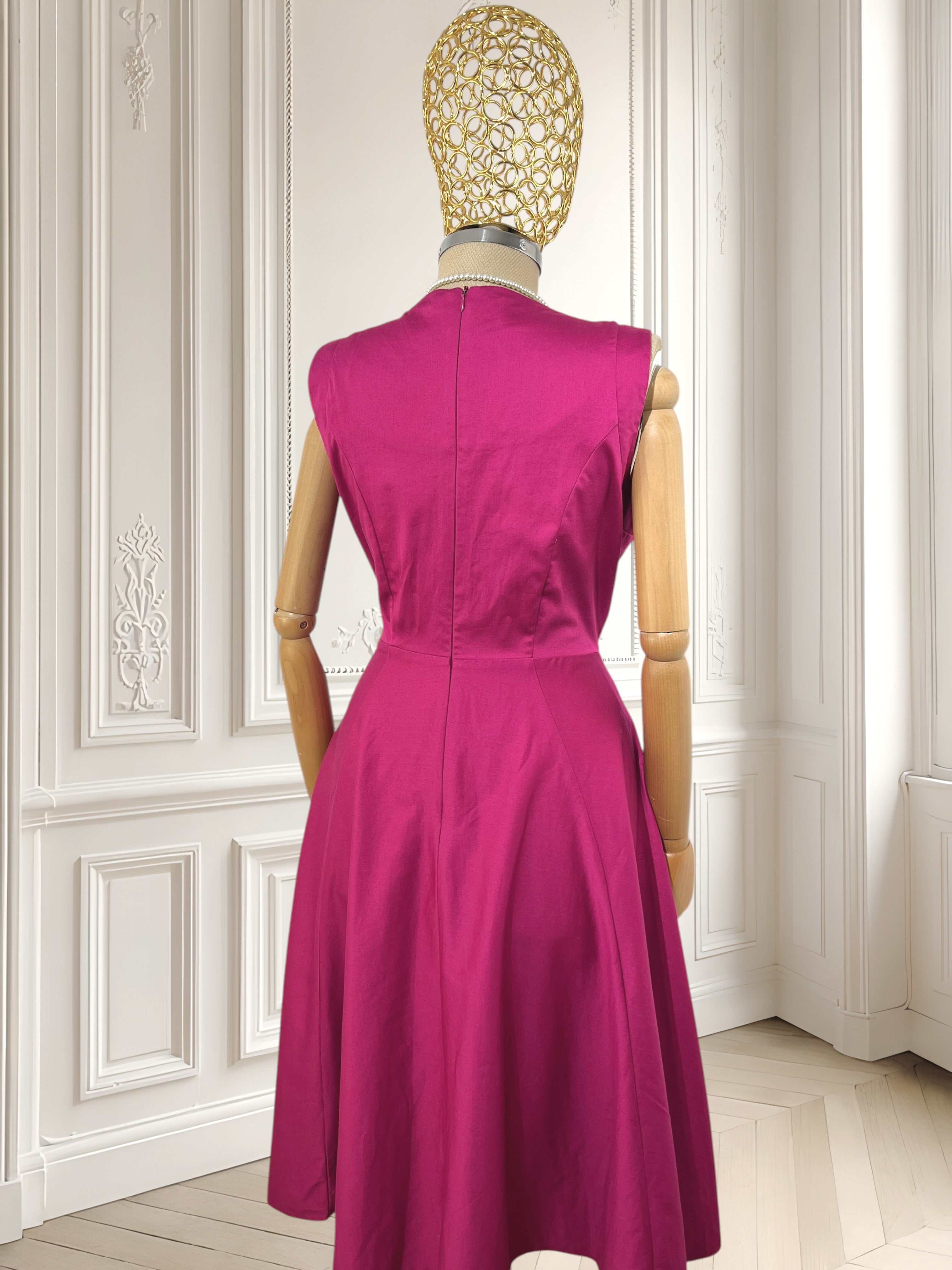 Rochie ciclam din bumbac mărimea M
