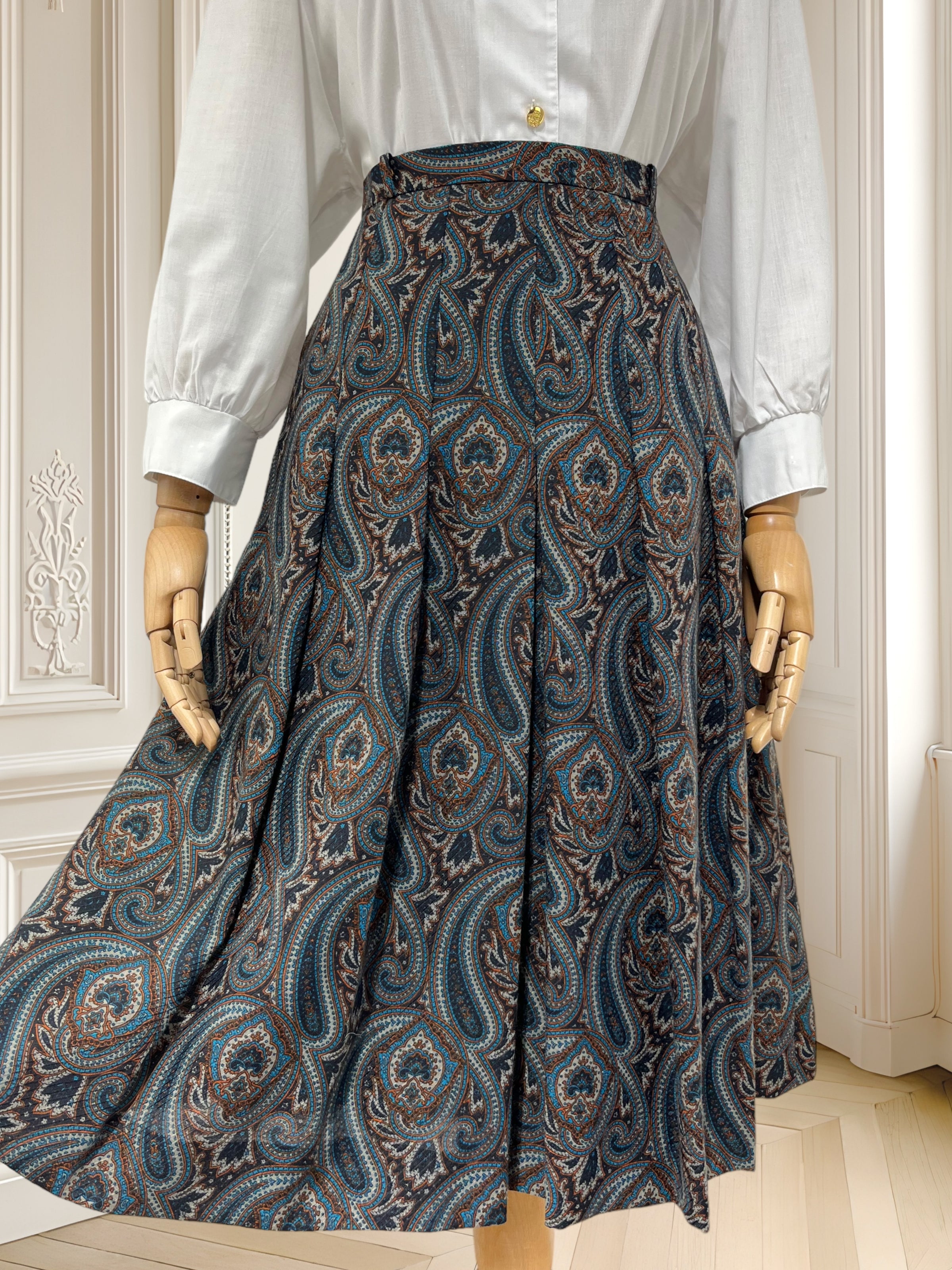 Fustă vintage cu print paisley mărimea M