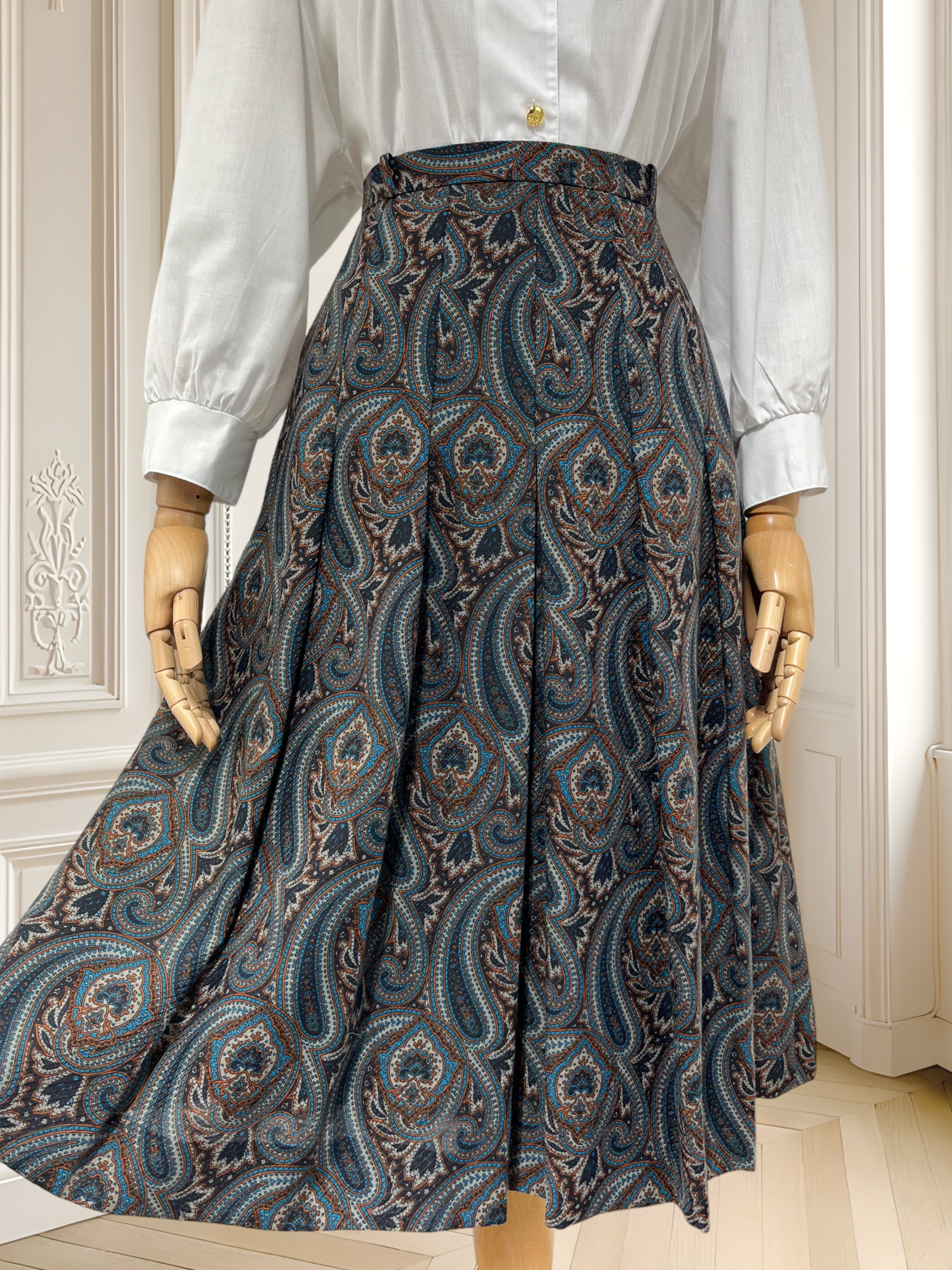 Fustă vintage cu print paisley mărimea M