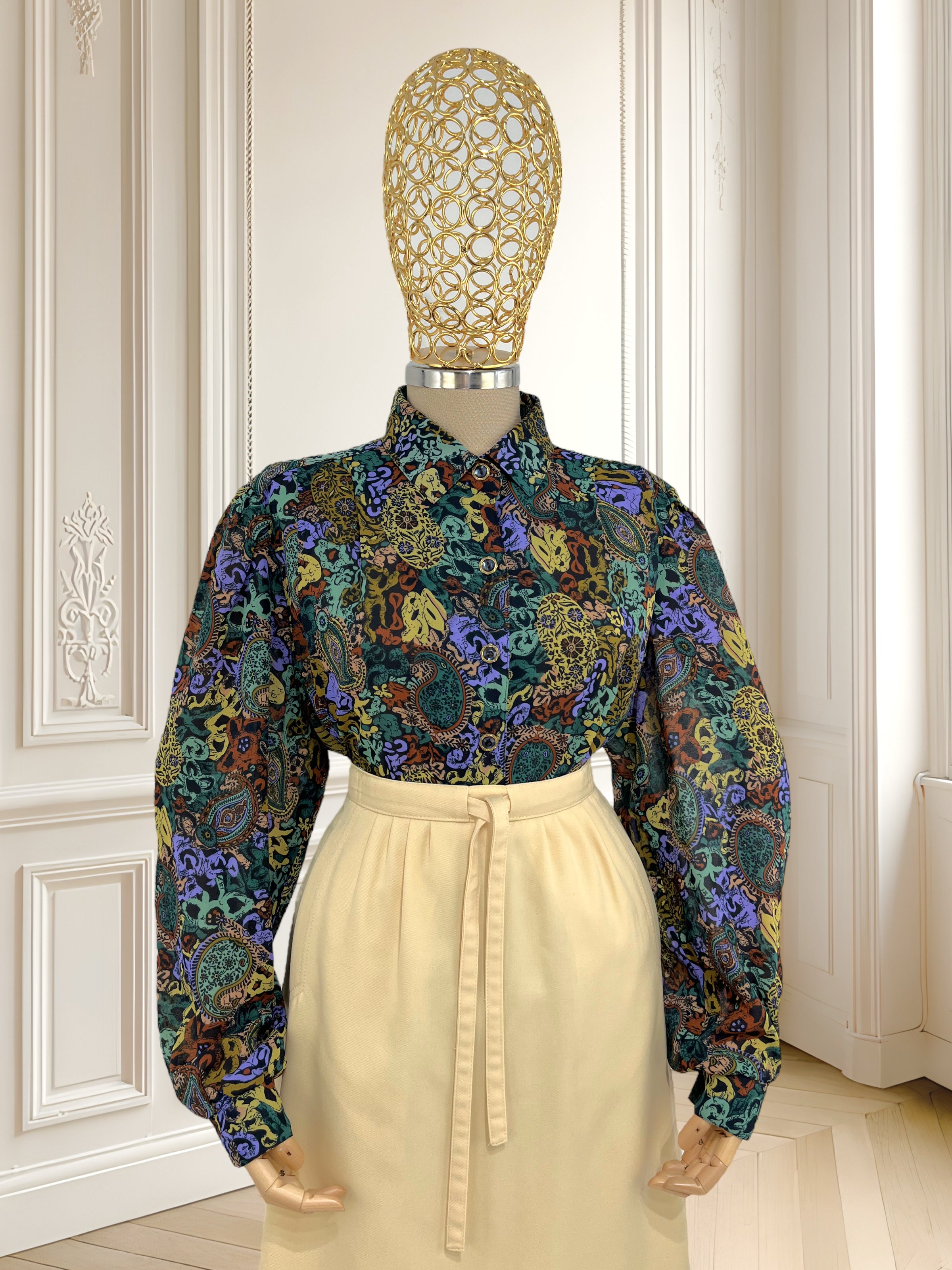 Cămașă vintage cu print paisley mărimea L