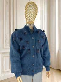 Cardigan vintage din angora potrivit pentru L/XL
