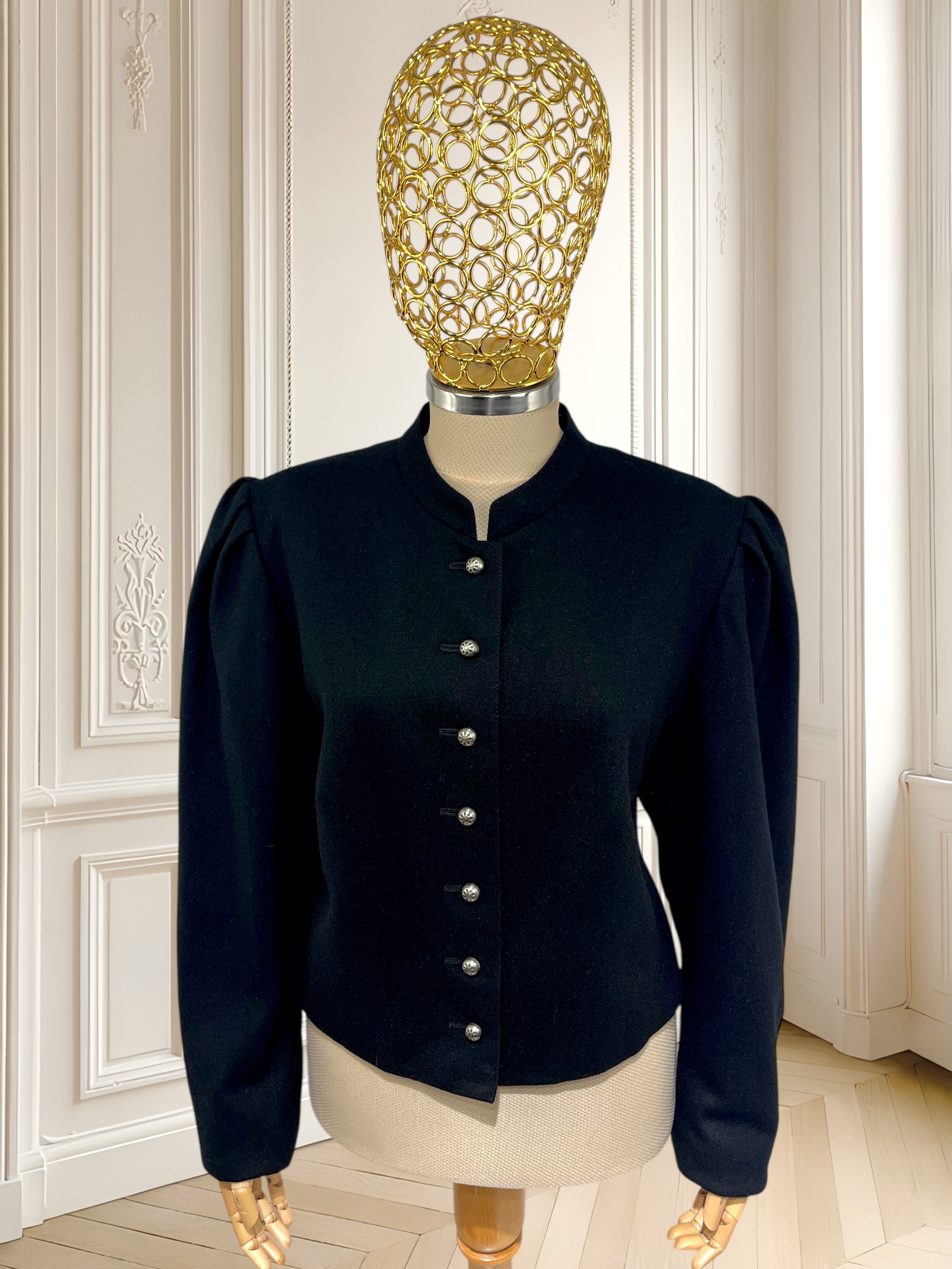 Sacou vintage din lână pură potrivit pentru L/XL