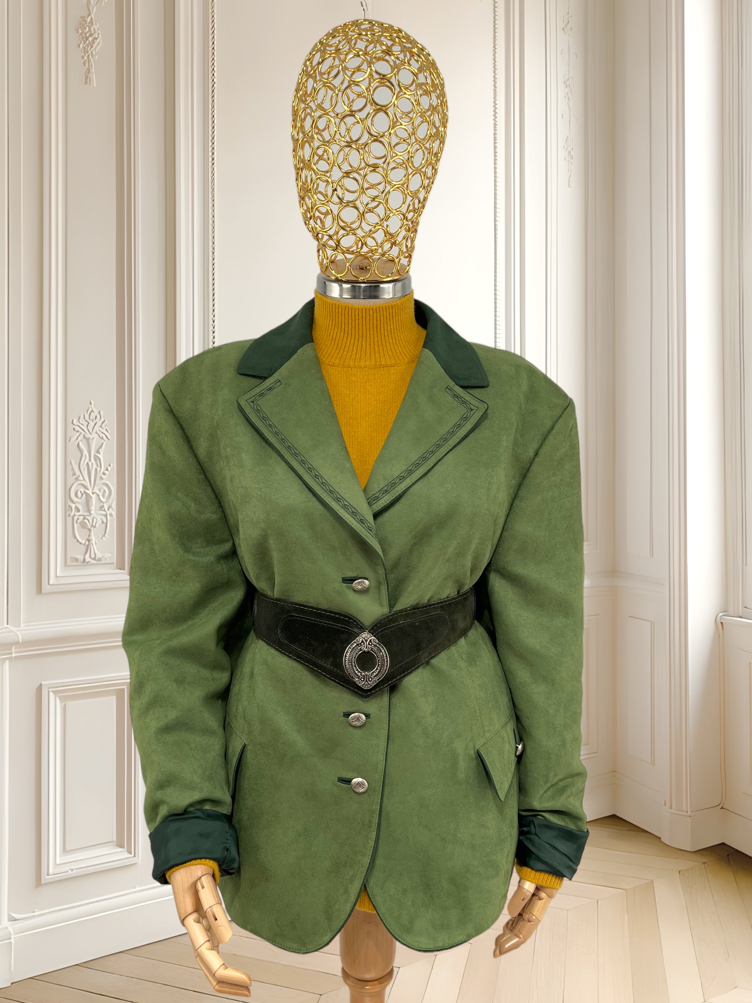 Sacou vintage cu aspect de piele întoarsă mărimea XL