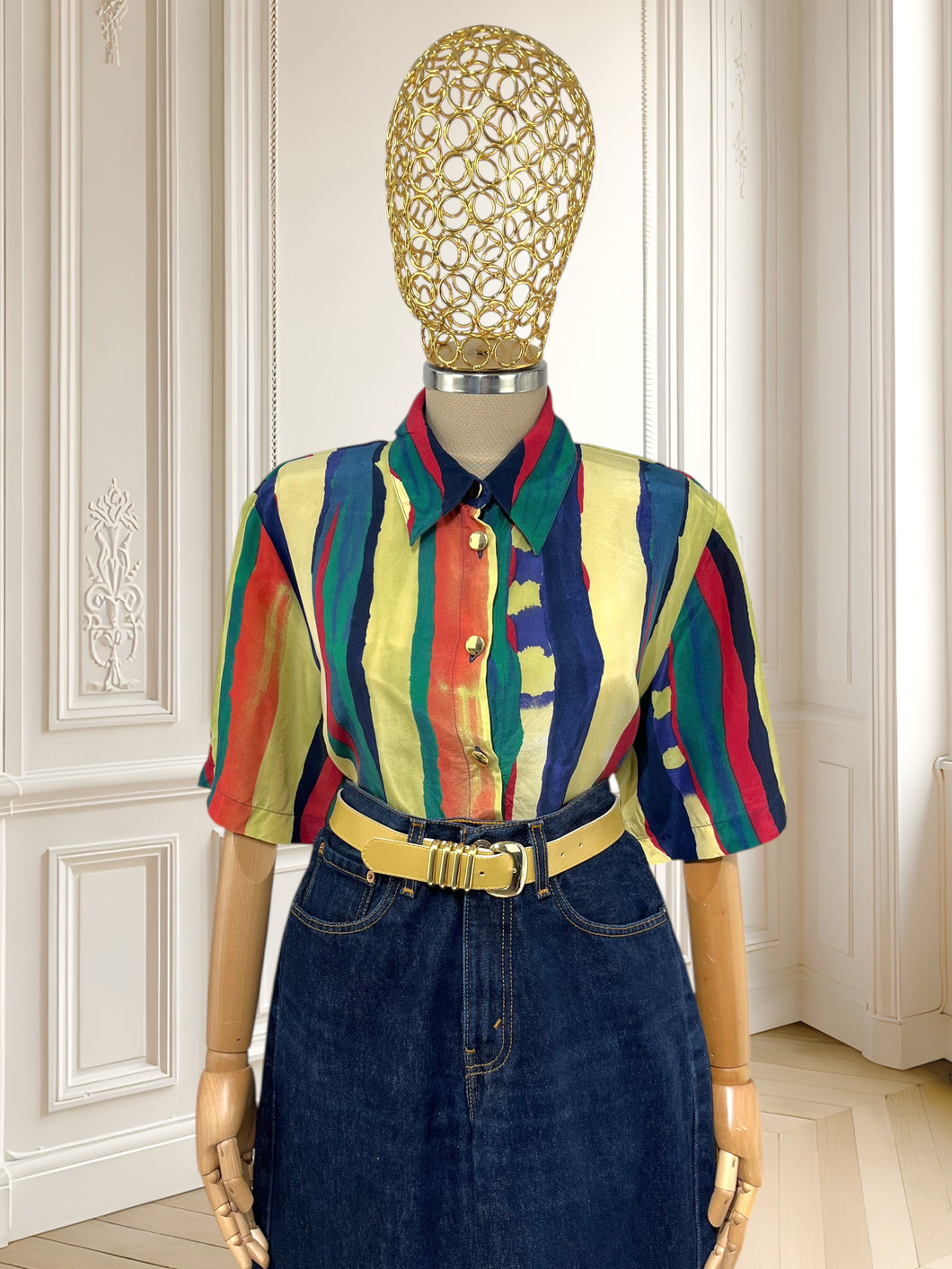 Cămașă vintage din cupro mărimea XL