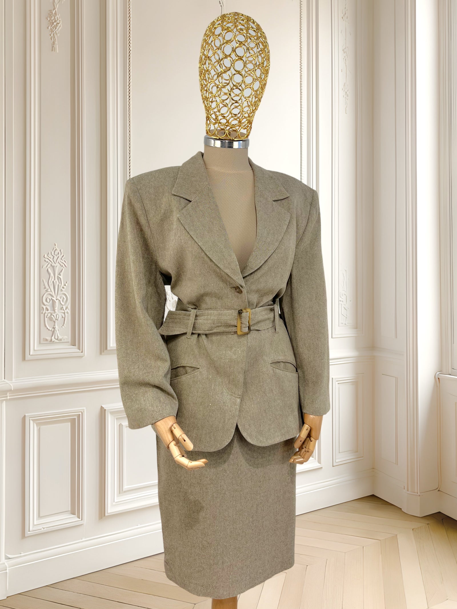 Costum vintage din amestec de mătase mărimea M