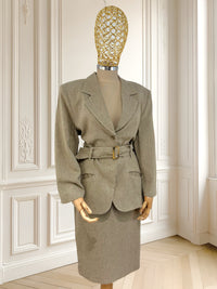 Costum vintage din amestec de mătase mărimea M