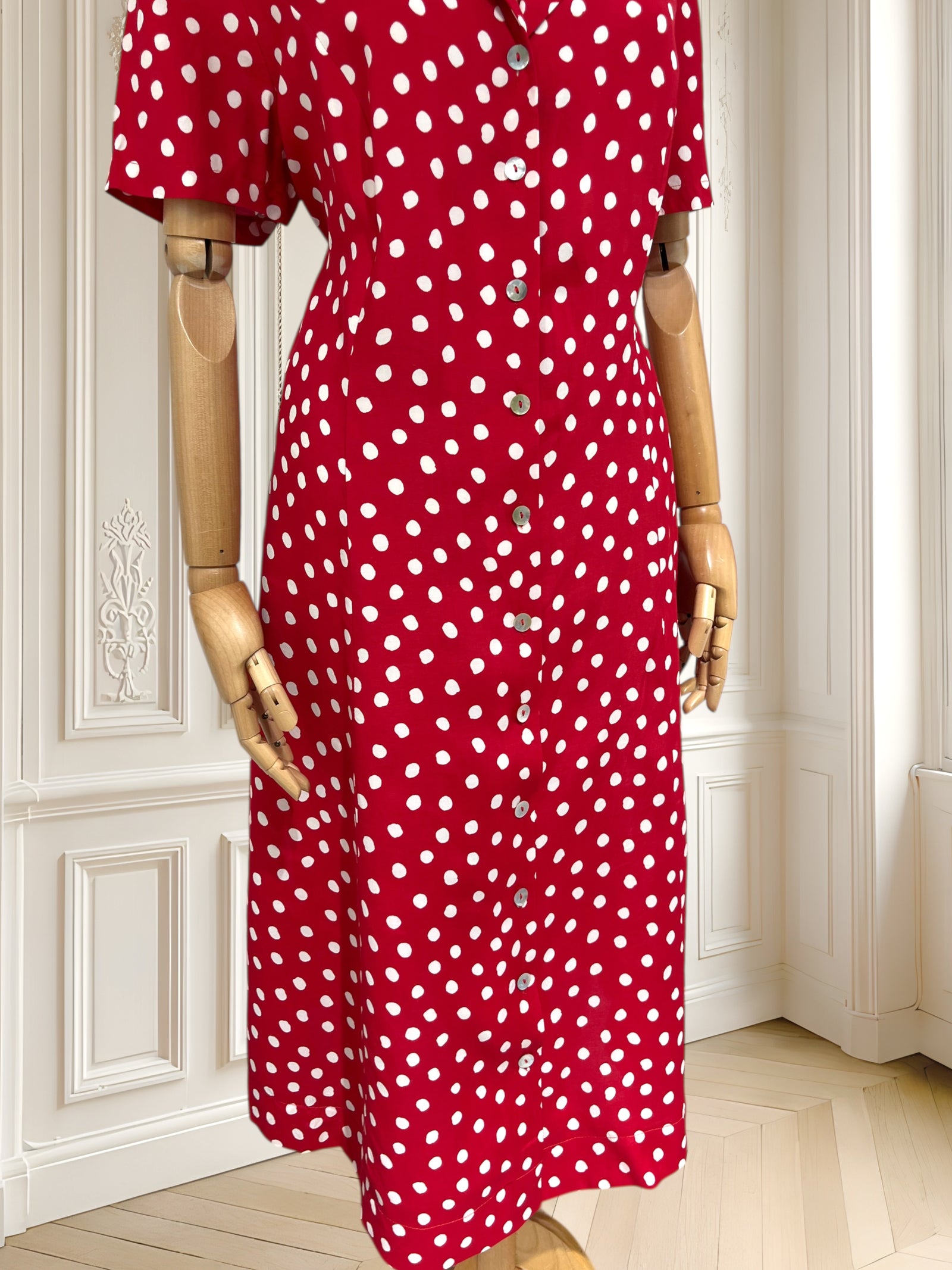 Rochie vintage cu buline potrivită pentru L/XL