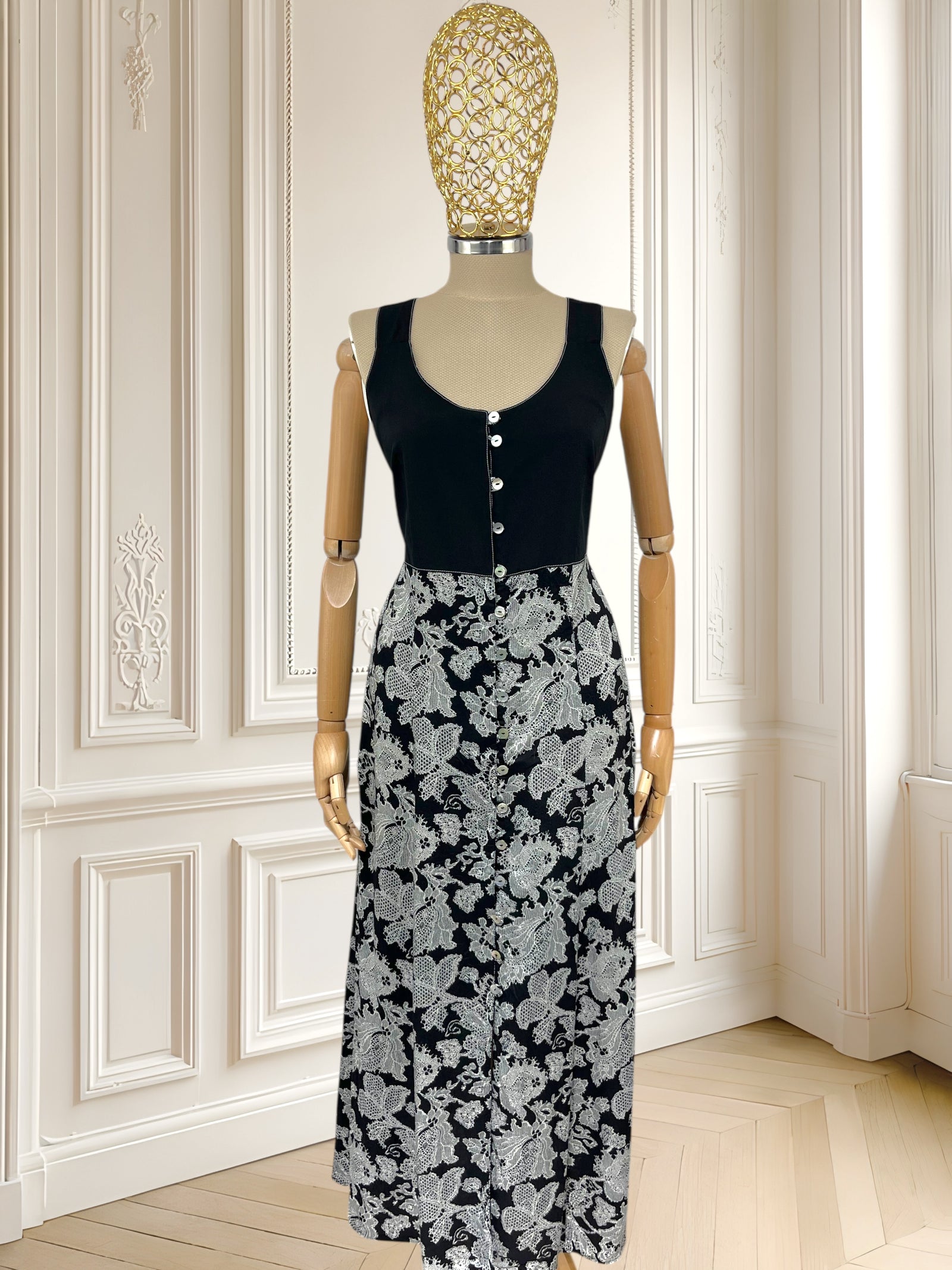 Rochie vintage din vâscoză potrivită pentru M/L
