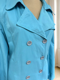 Trench coat turcoaz potrivit pentru M/L