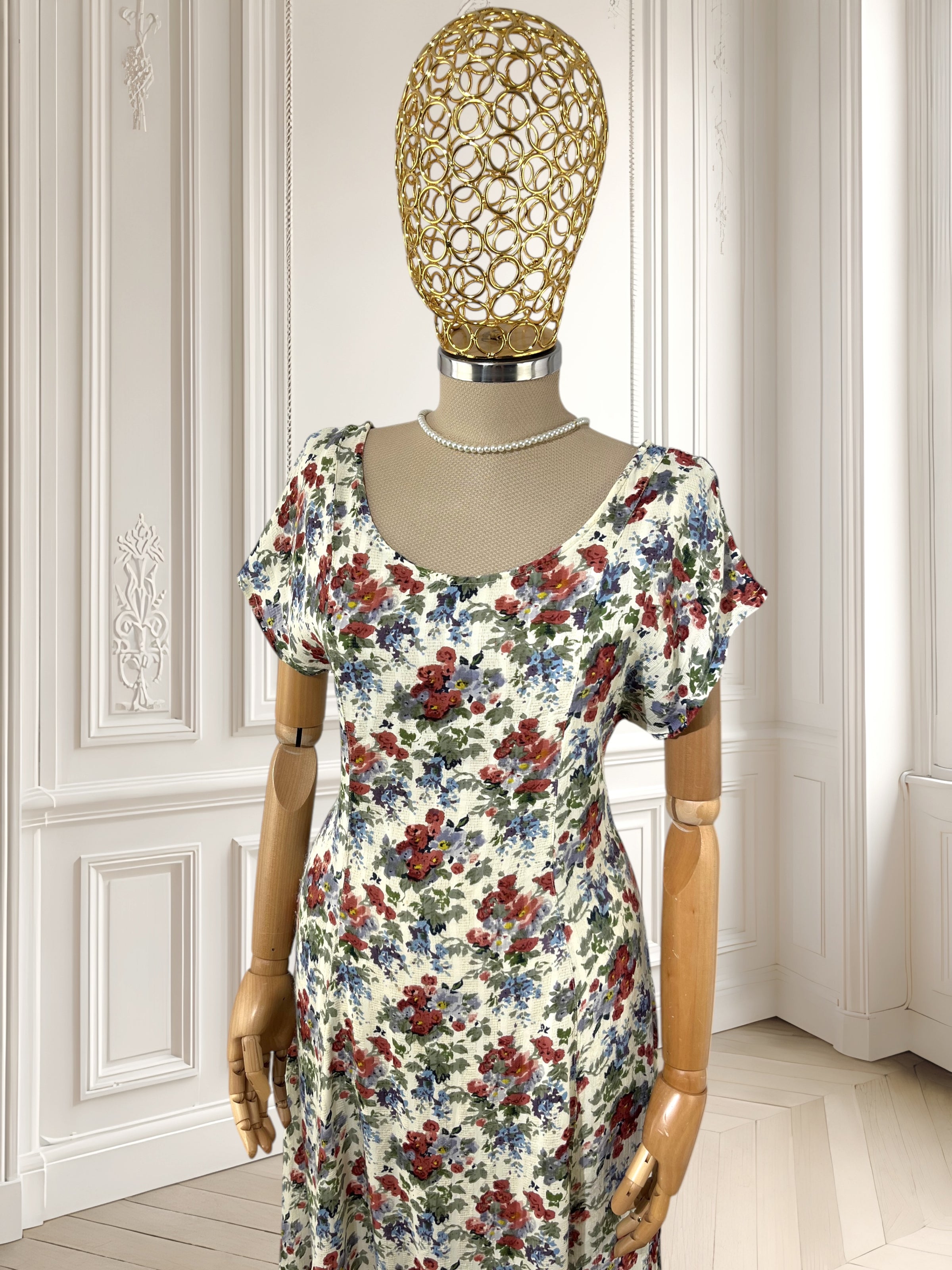 Rochie vintage din vâscoză potrivită pentru S/M